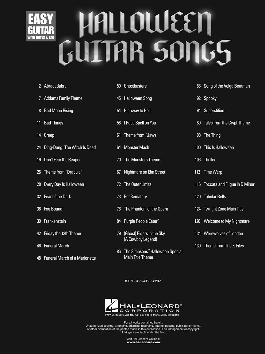 Halloween Guitar Songs
