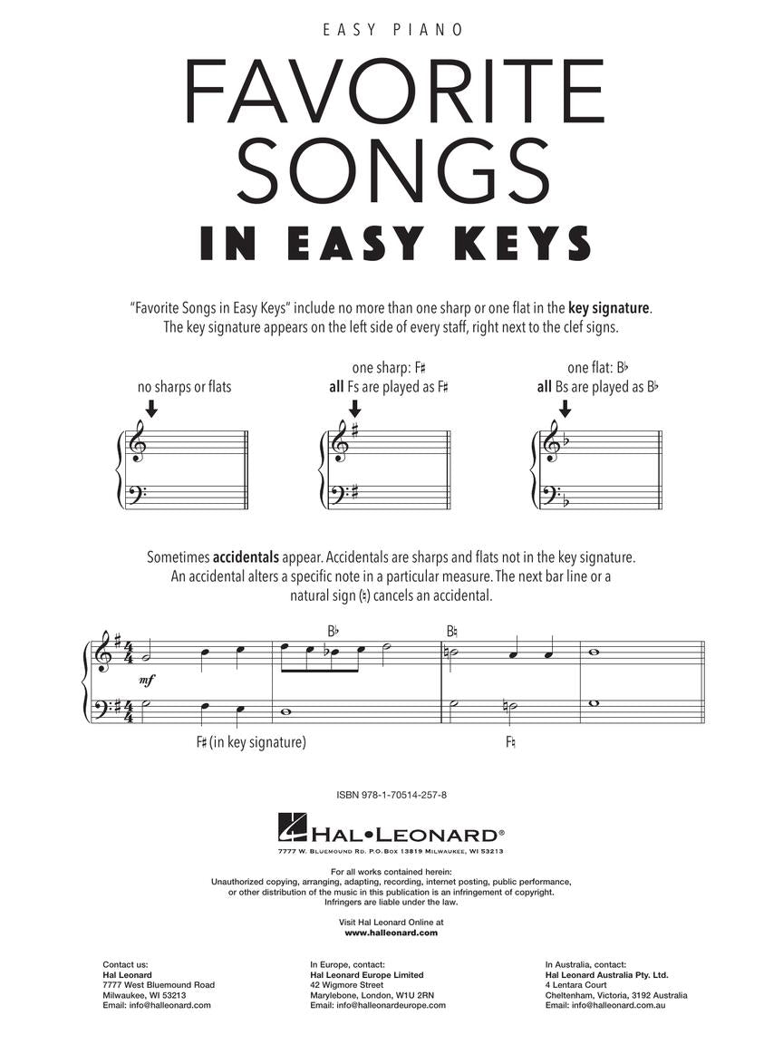Favorite Songs In Easy Keys