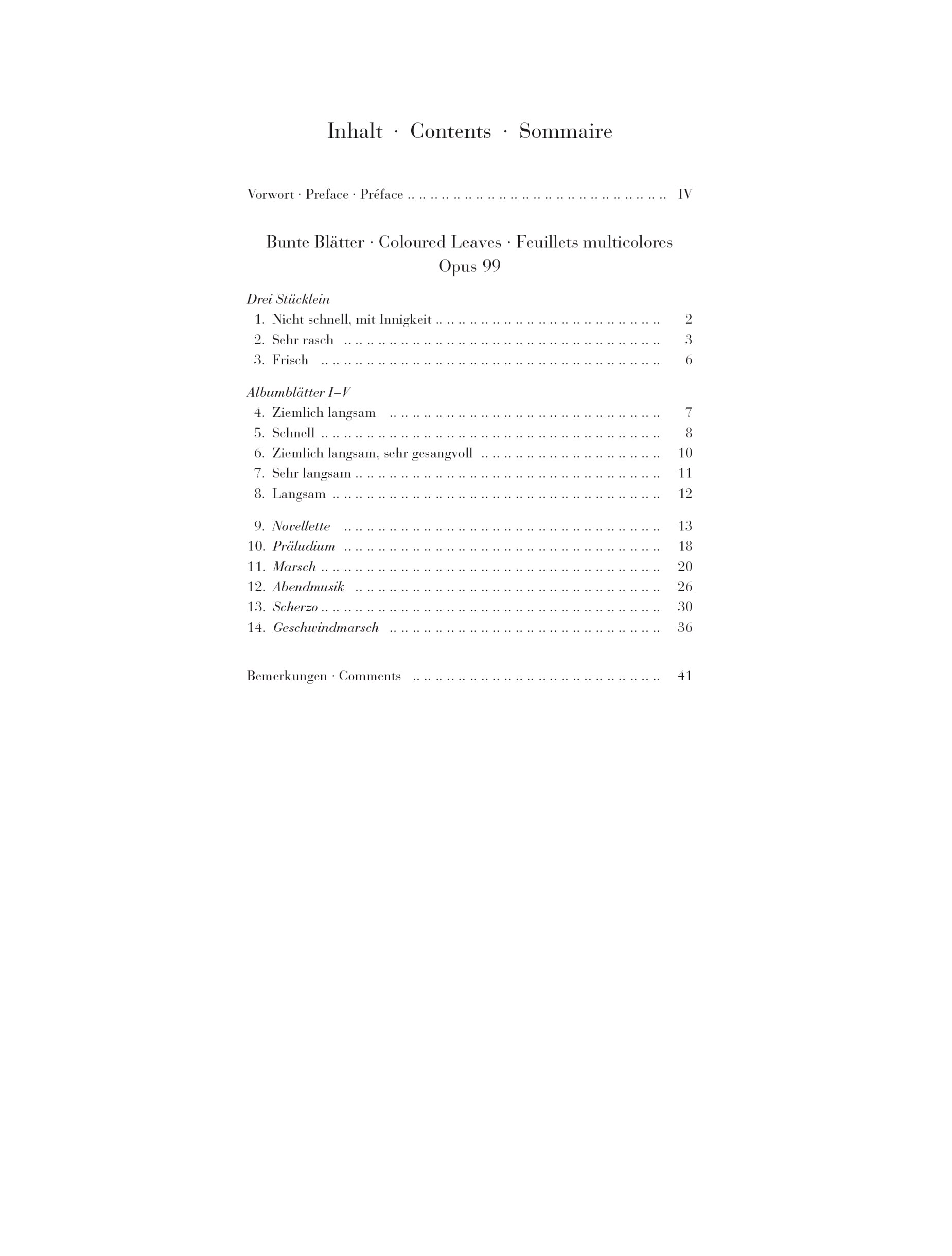 Schumann: Coloured Leaves op.99 Piano Solo