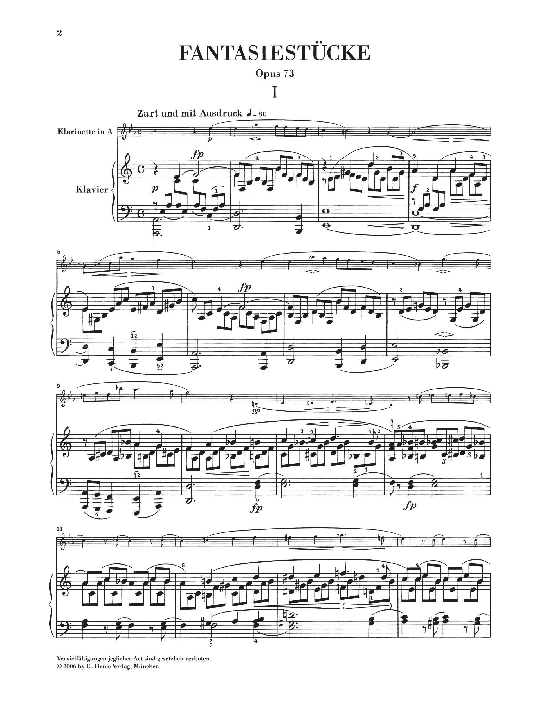 Schumann: Fantasy Pieces op. 73 for Piano & Clarinet (Version for Cello)