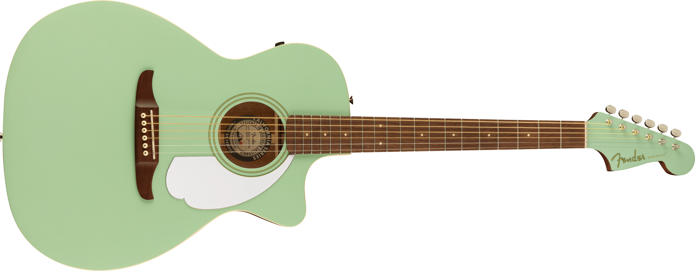 Fender Newporter Player Acoustic-Electric Guitar, Surf Green