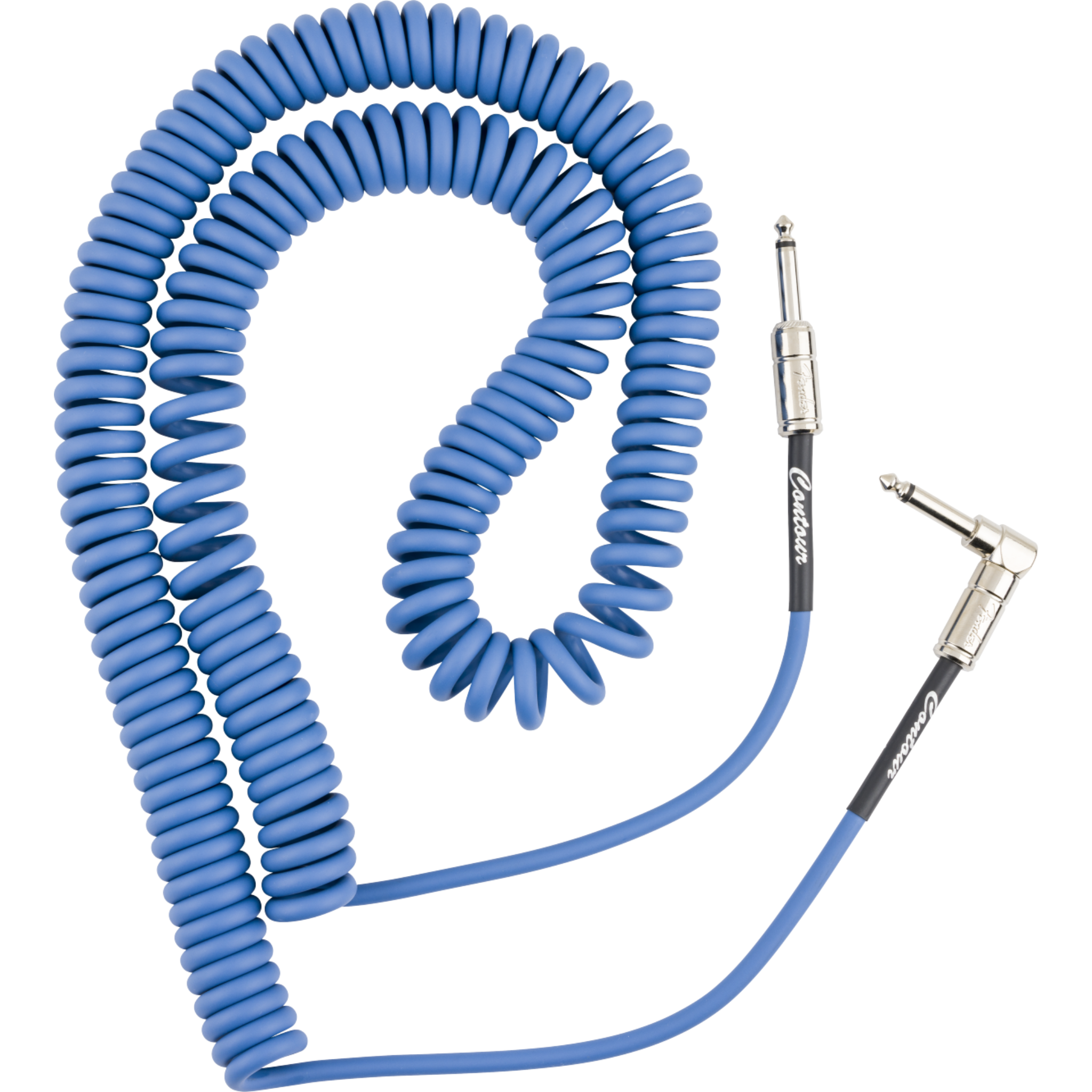 Fender Contour Series Coil Instrument Cable 30ft/9M, Lake Placid Blue