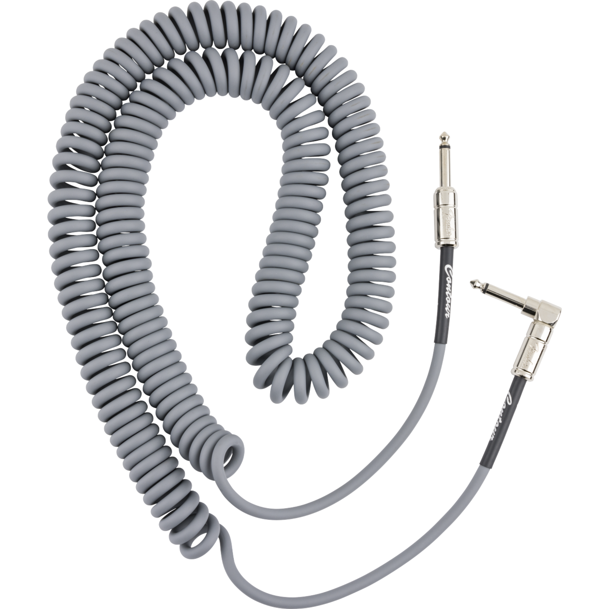 Fender Contour Series Coil Instrument Cable 30ft/9M, Inca Silver