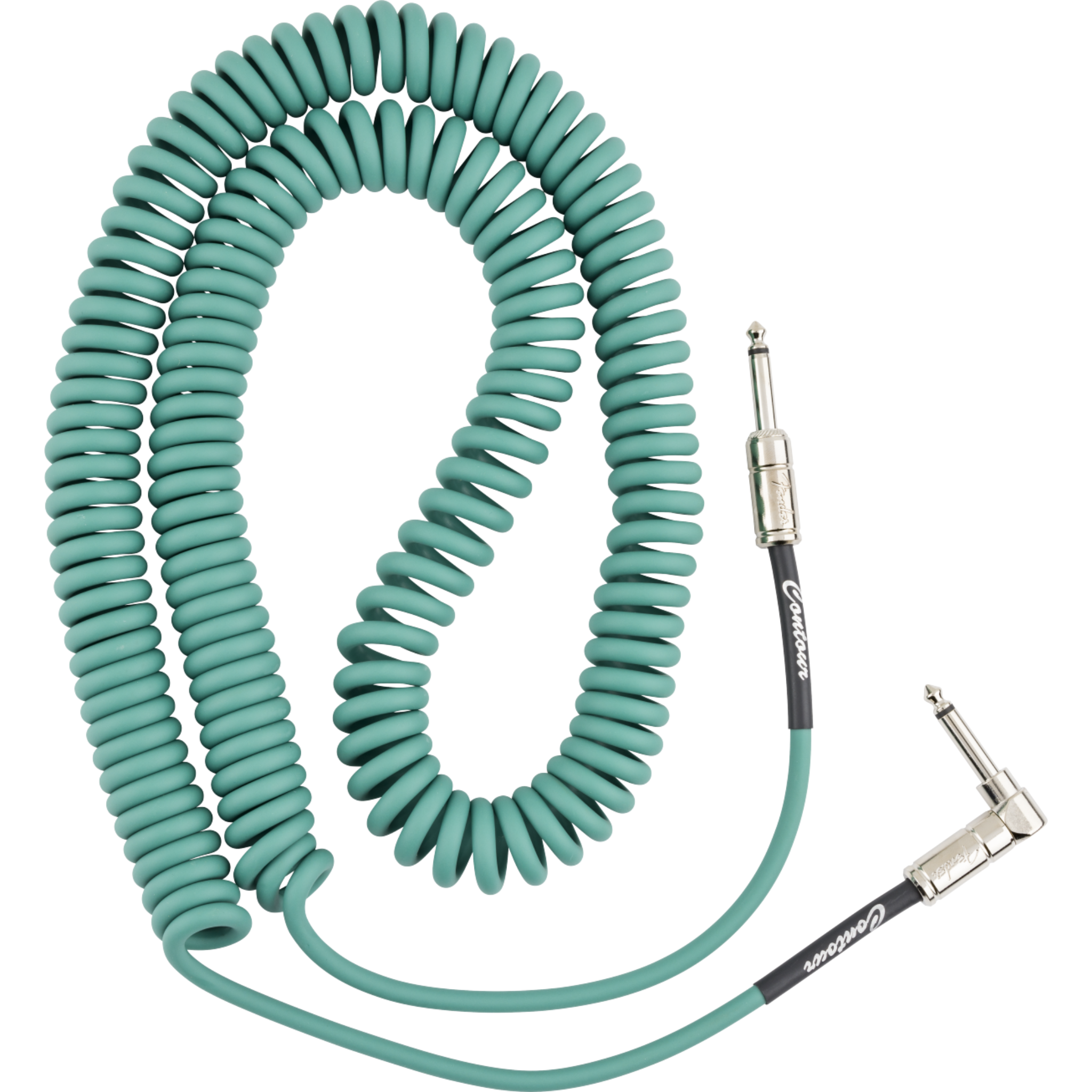 Fender Contour Series Coil Instrument Cable 30ft/9M, Sherwood Green