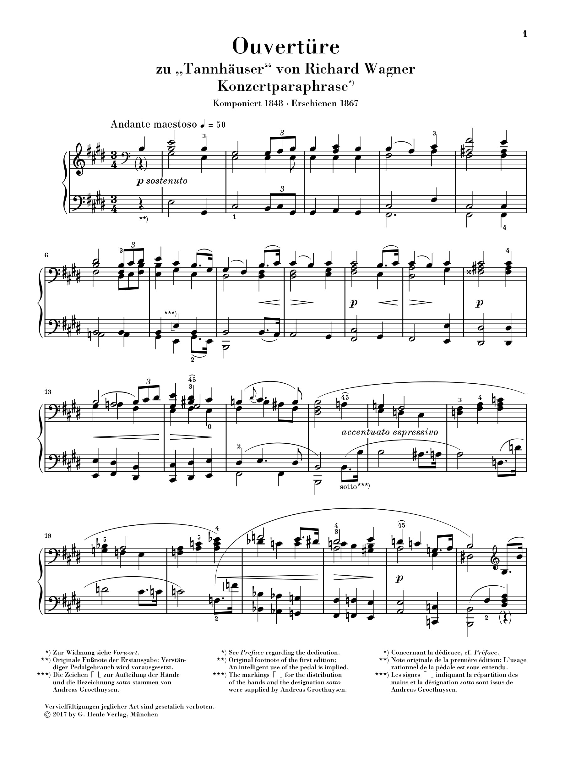 Wagner: Overture to "Tannhäuser", Concert Paraphrase for Piano