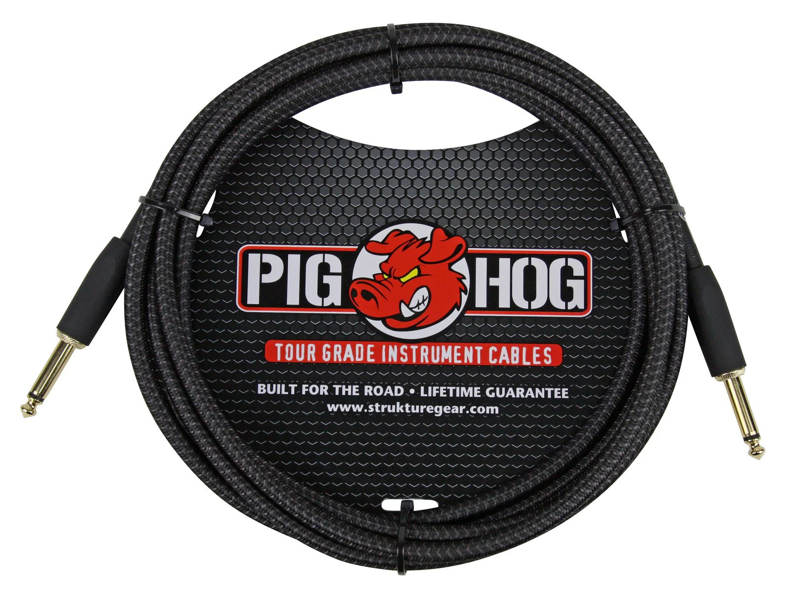 Pig Hog Instrument Cable 10ft, Black Woven