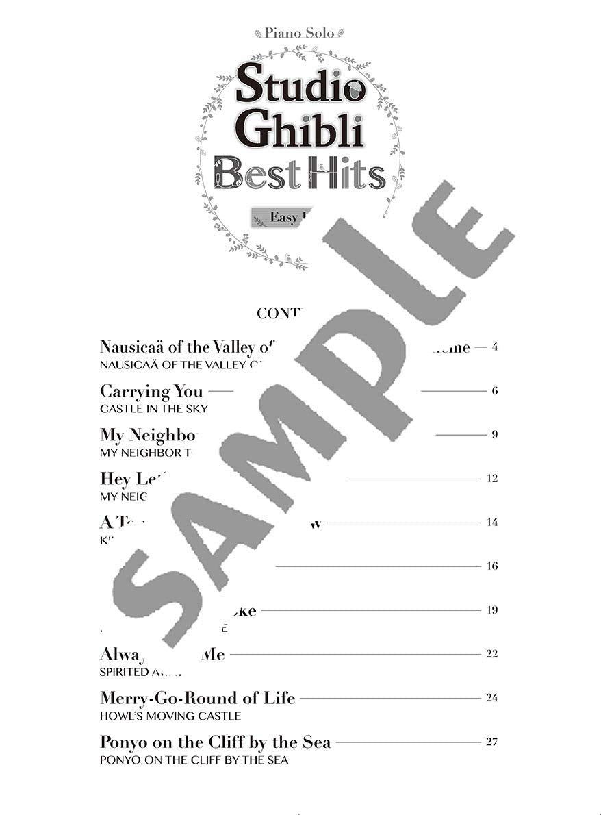 Studio Ghibli Best Hits for Easy Piano