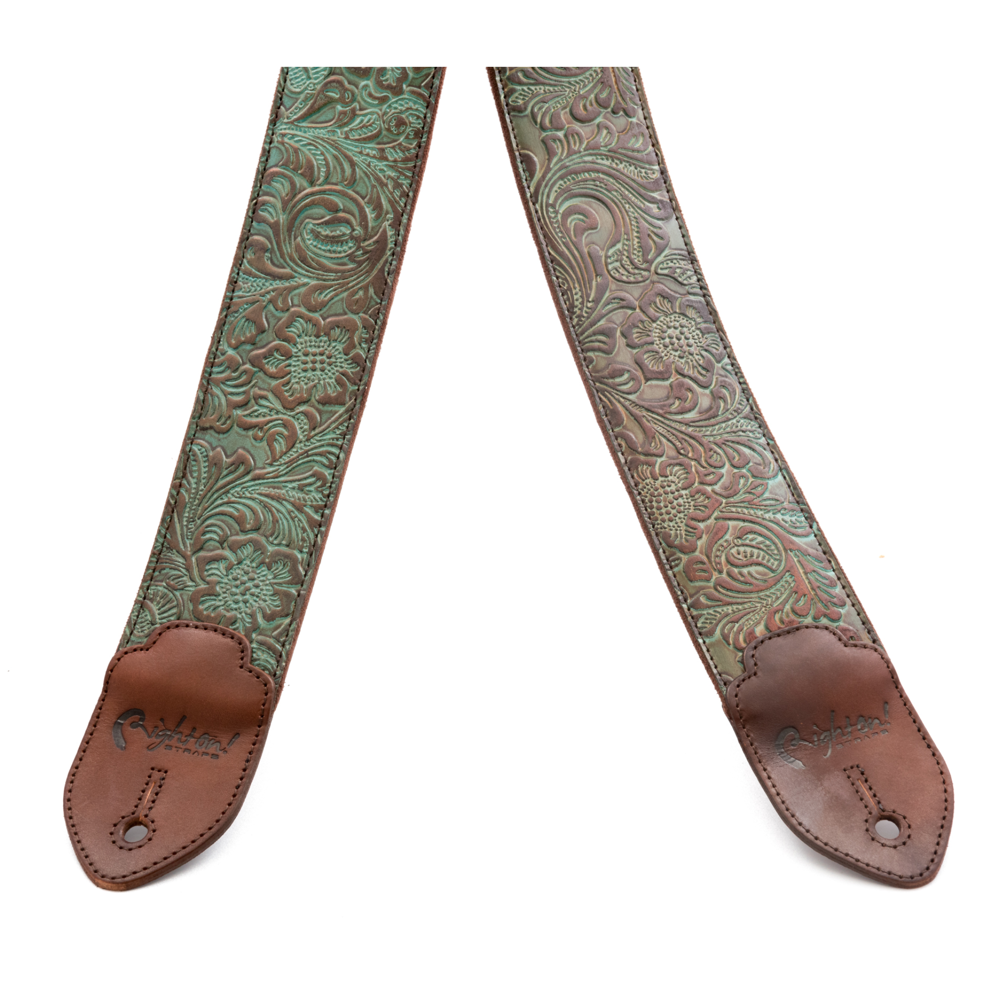 RightOn! Blackguard Leather Guitar Strap, Teal