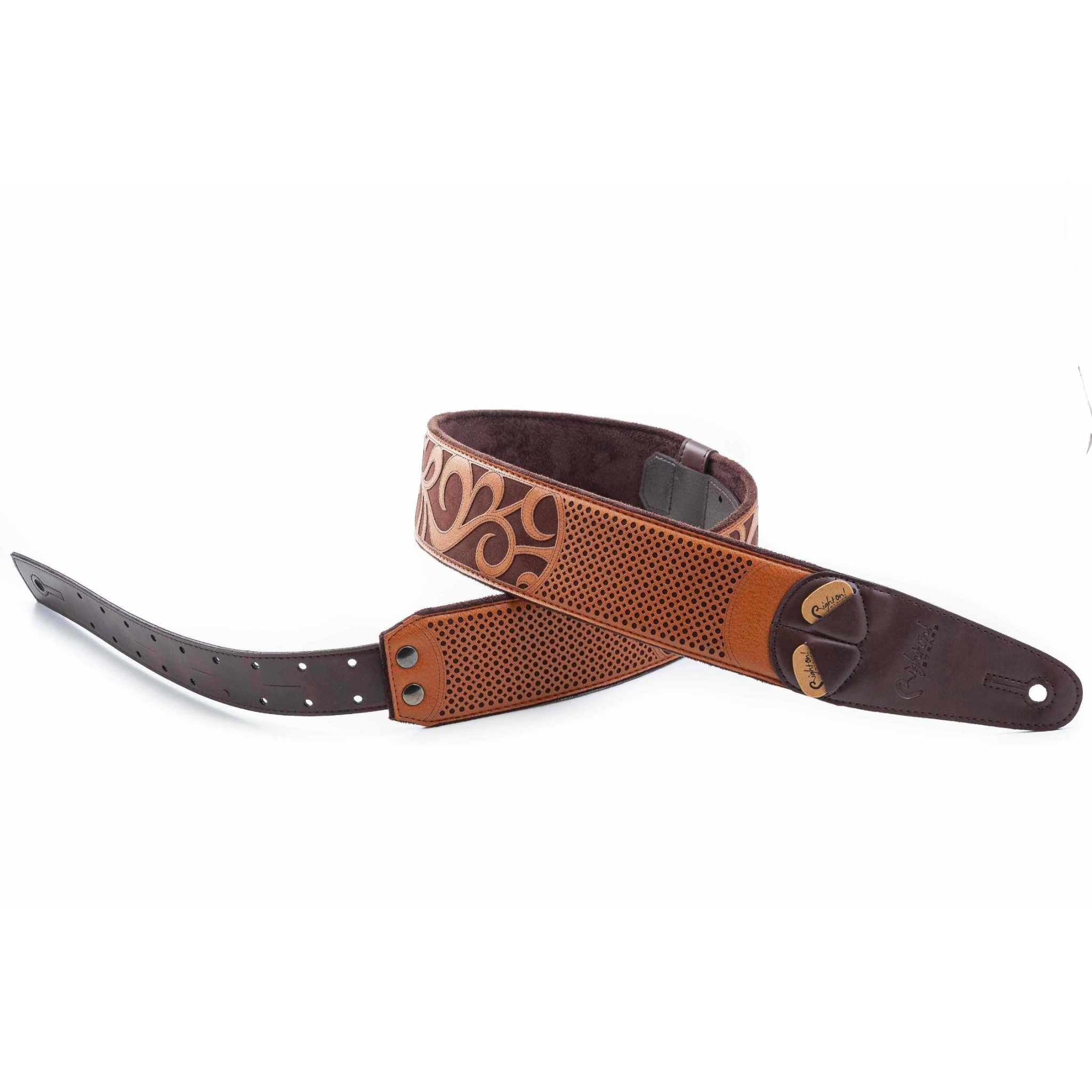 RightOn! Nashville Guitar Strap, Light Brown
