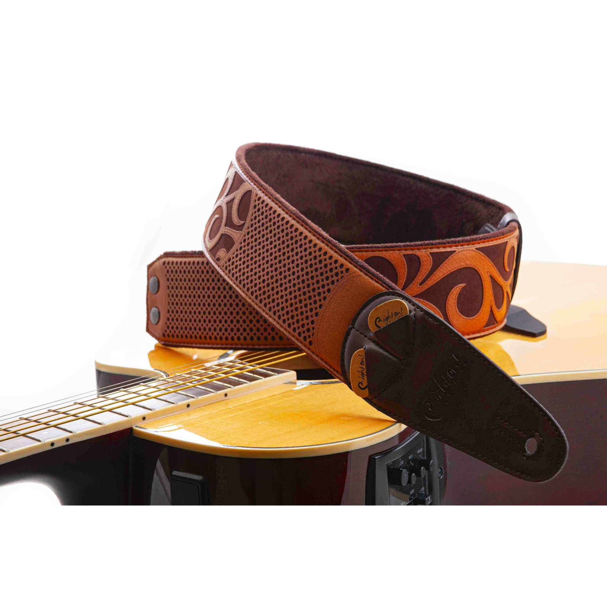 RightOn! Nashville Guitar Strap, Light Brown