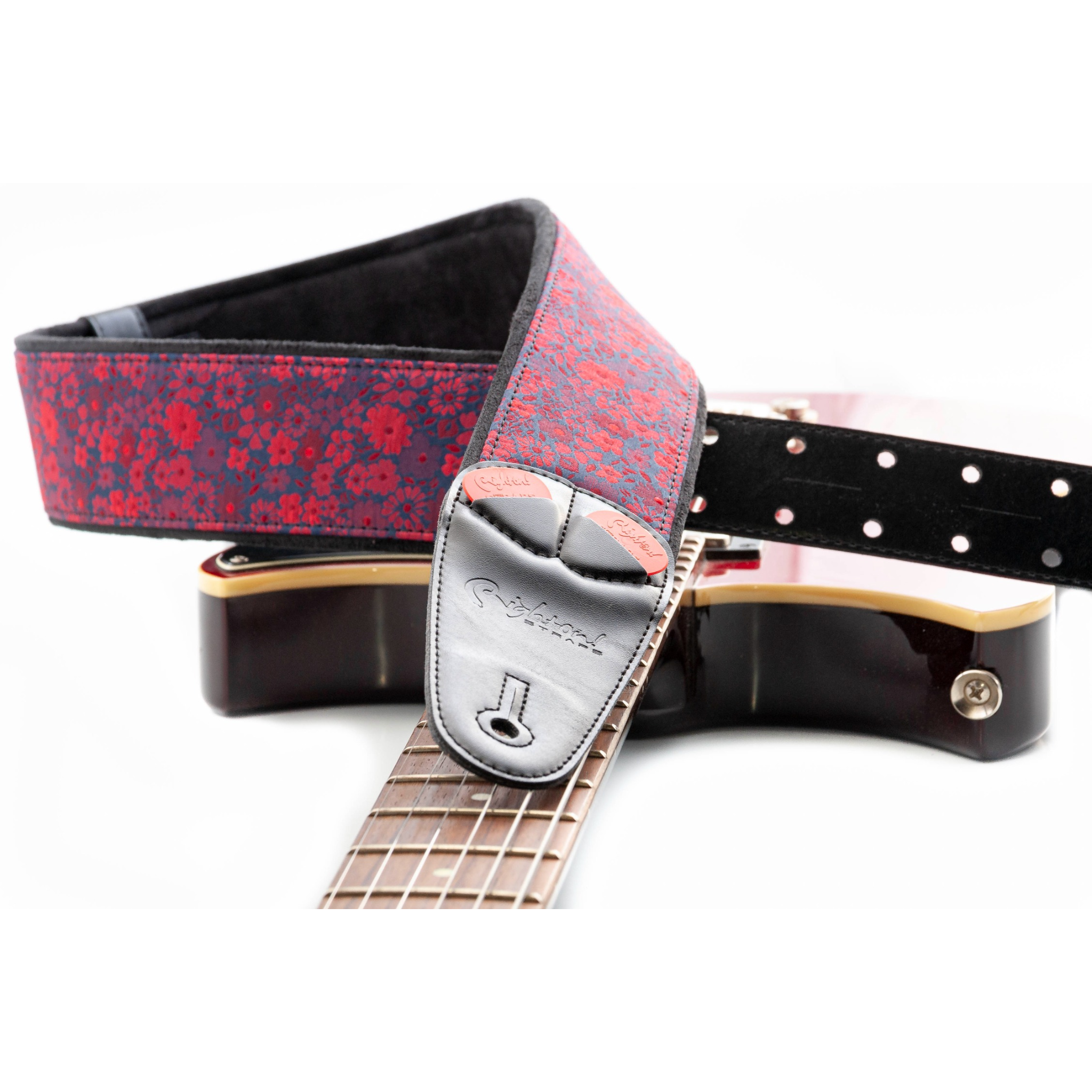 RightOn! Daisy Guitar Strap, Red