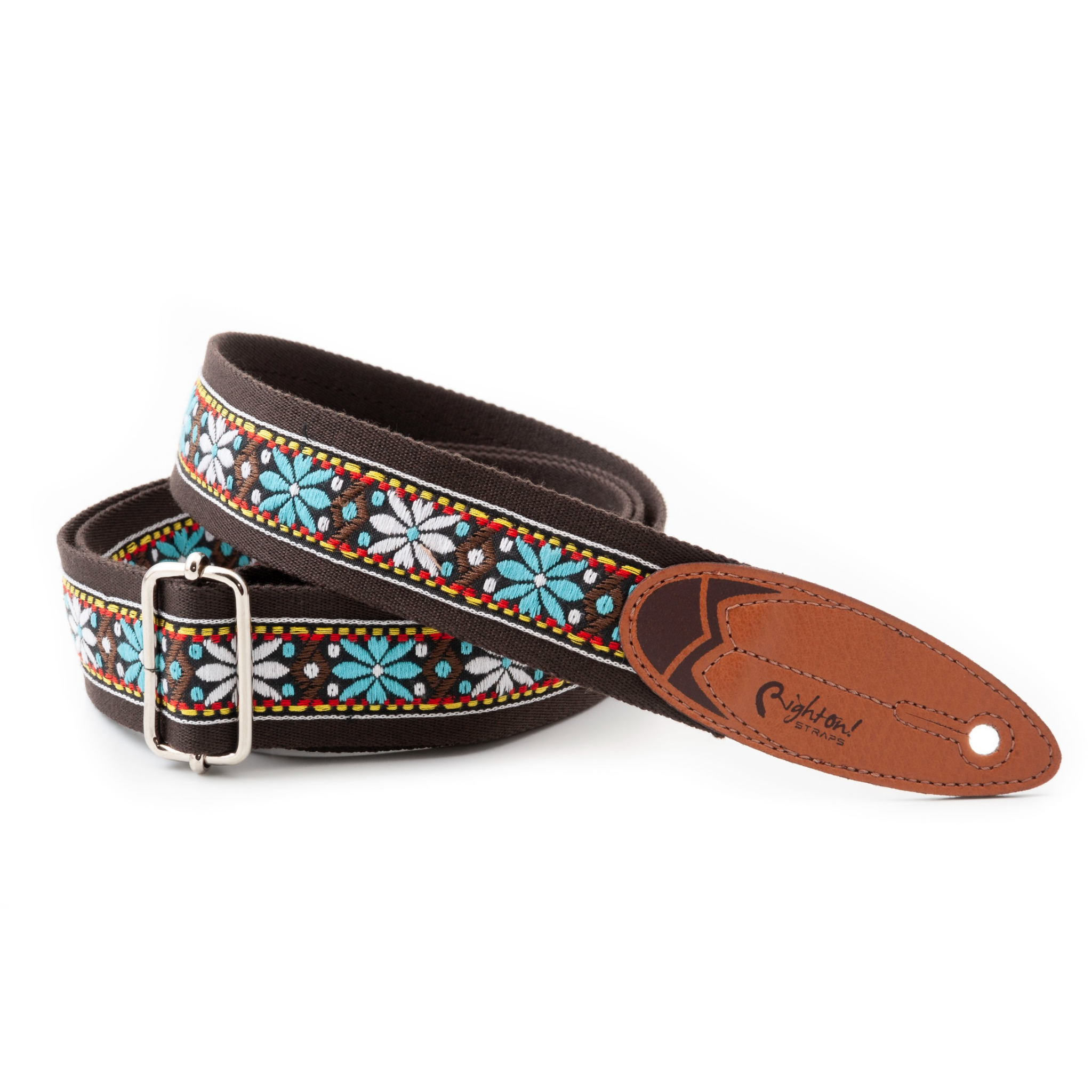 RightOn! Surf Wind Guitar Strap, Brown