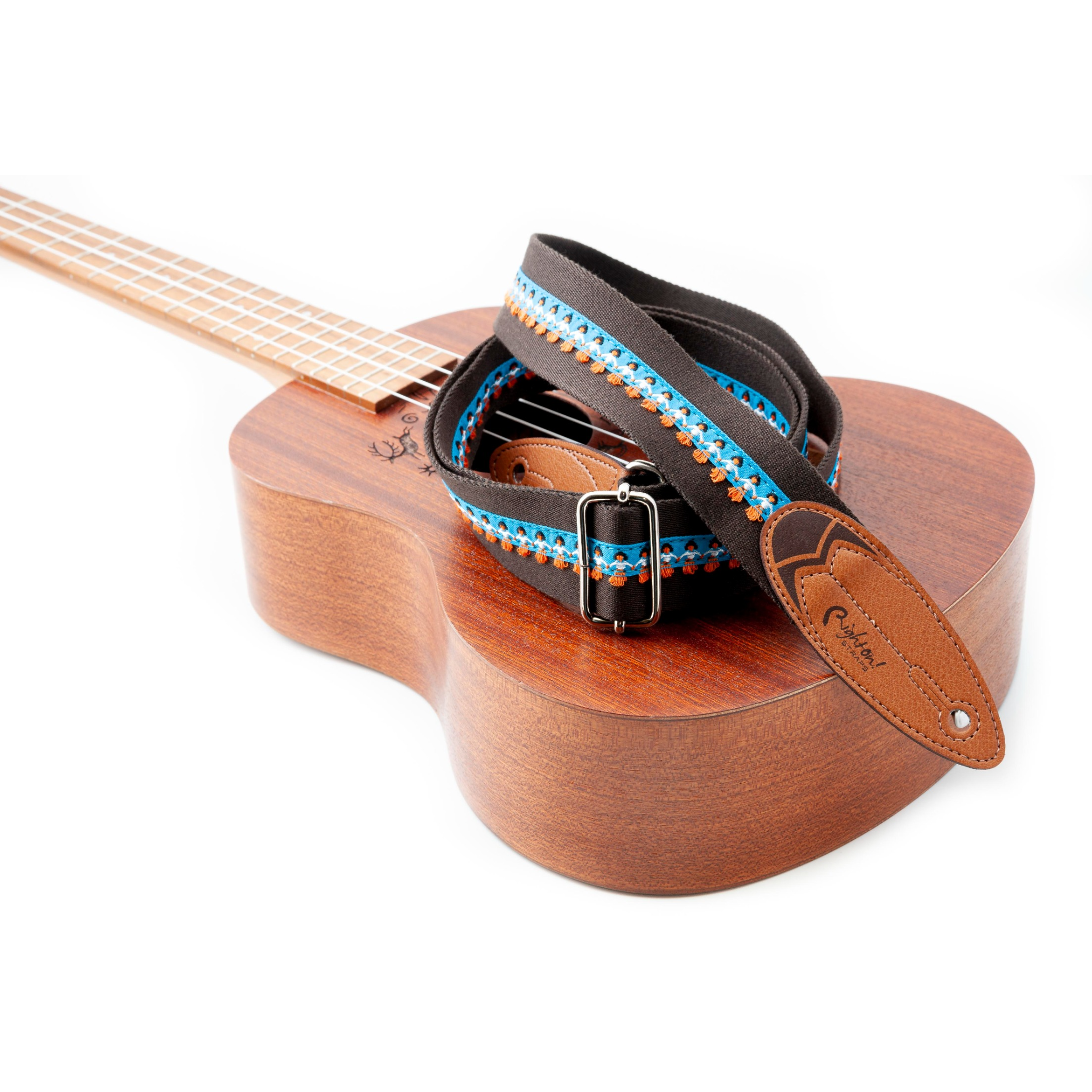 RightOn! Surf Waimea Guitar Strap, Brown