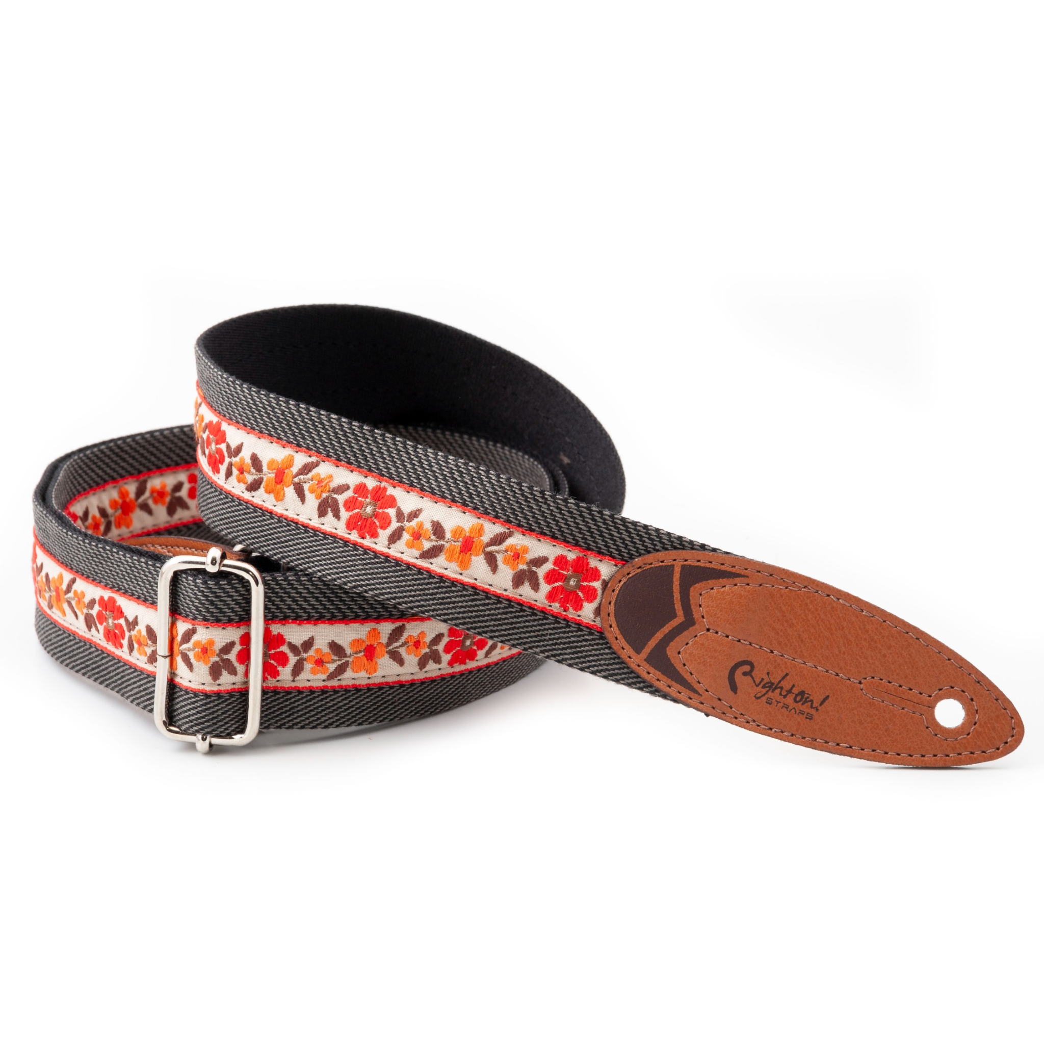 RightOn! Surf Hawaii Guitar Strap, Black