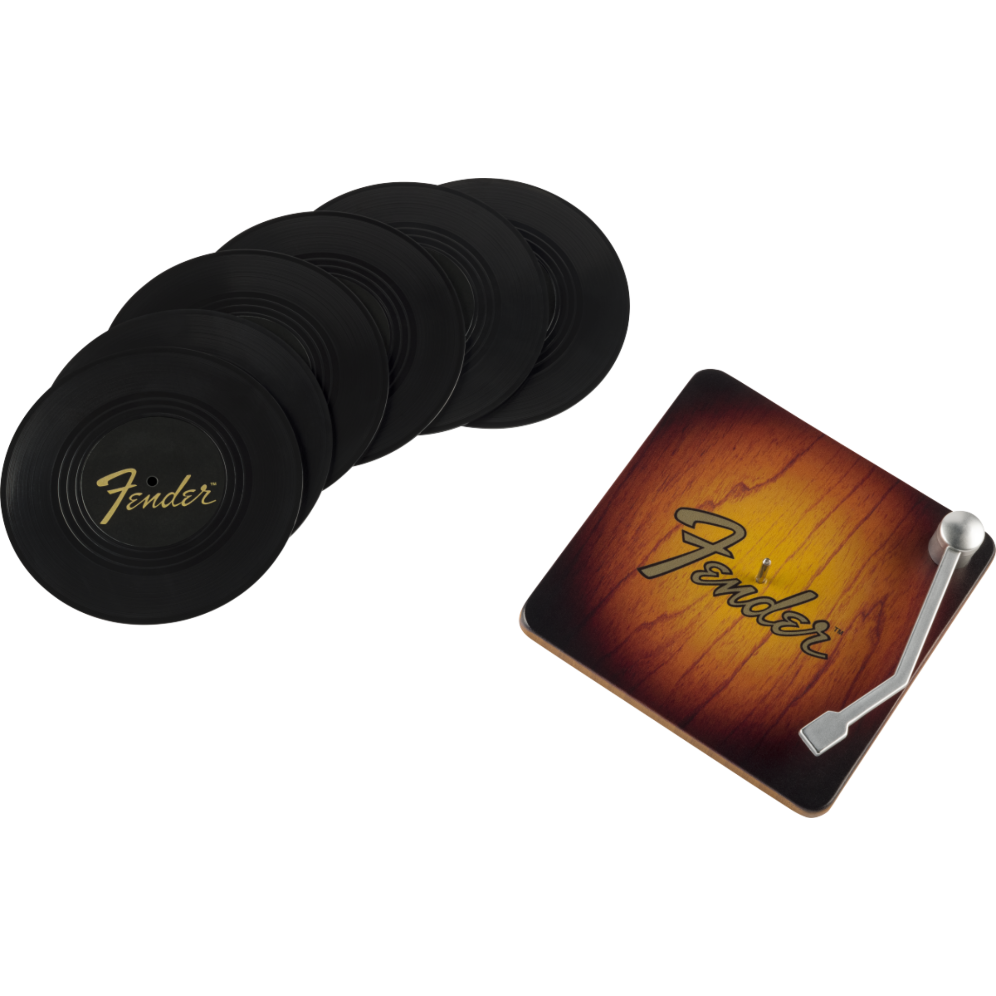 Fender Sunburst Turntable Coaster Set of 6