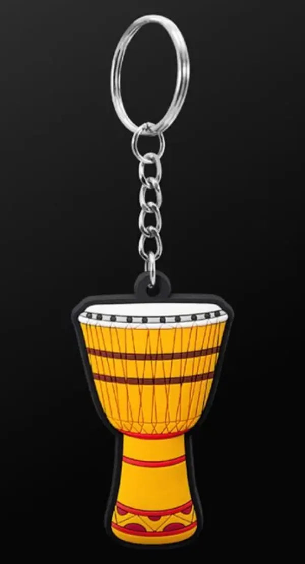Music Key Ring - African Drum (Yellow)