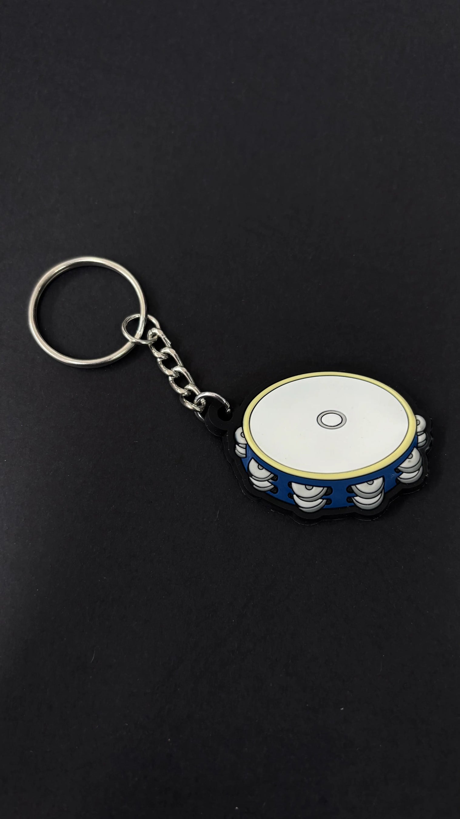 Music Key Ring - Tambourine (Blue)