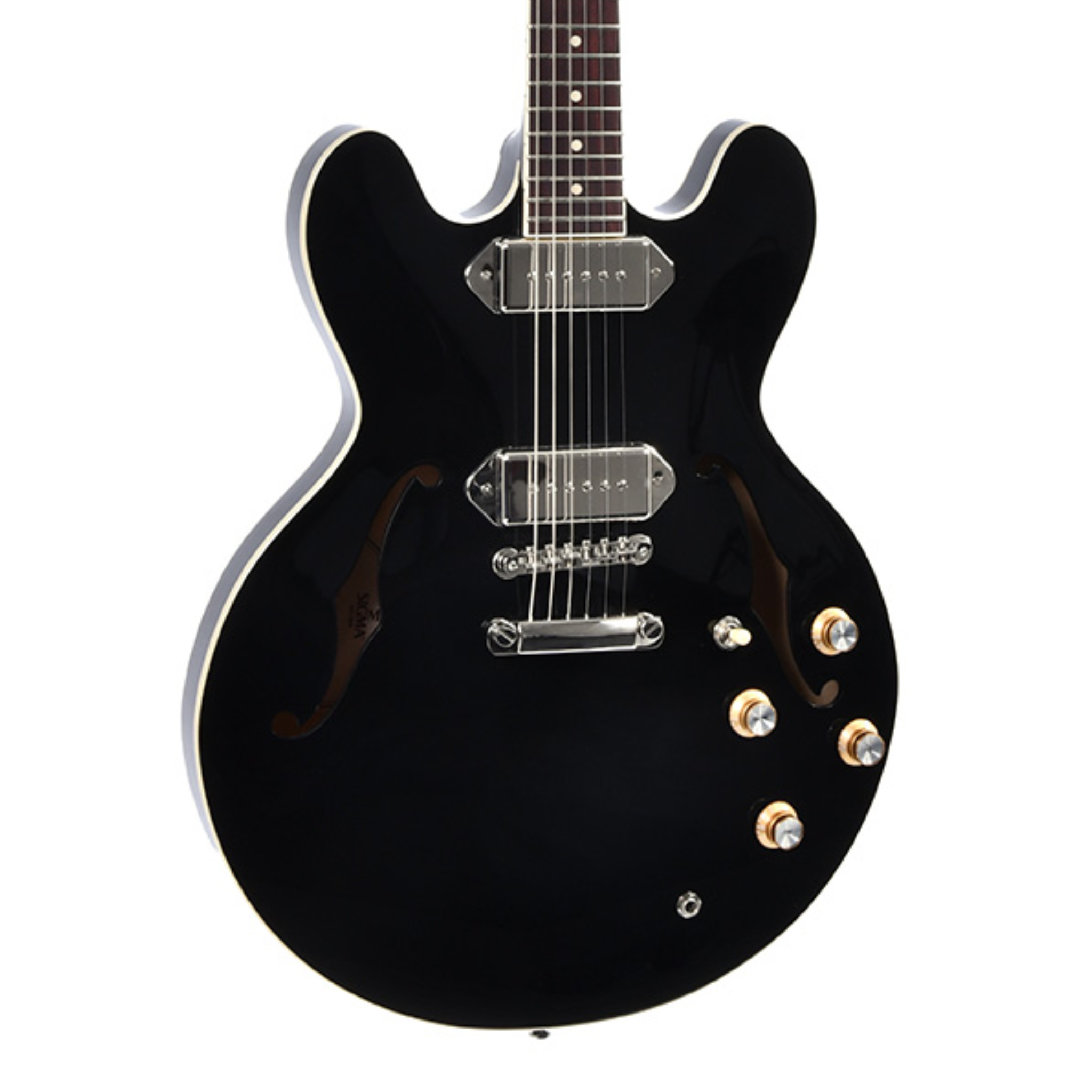 Sigma Semi-Hollow Electric Guitar, Gloss Black