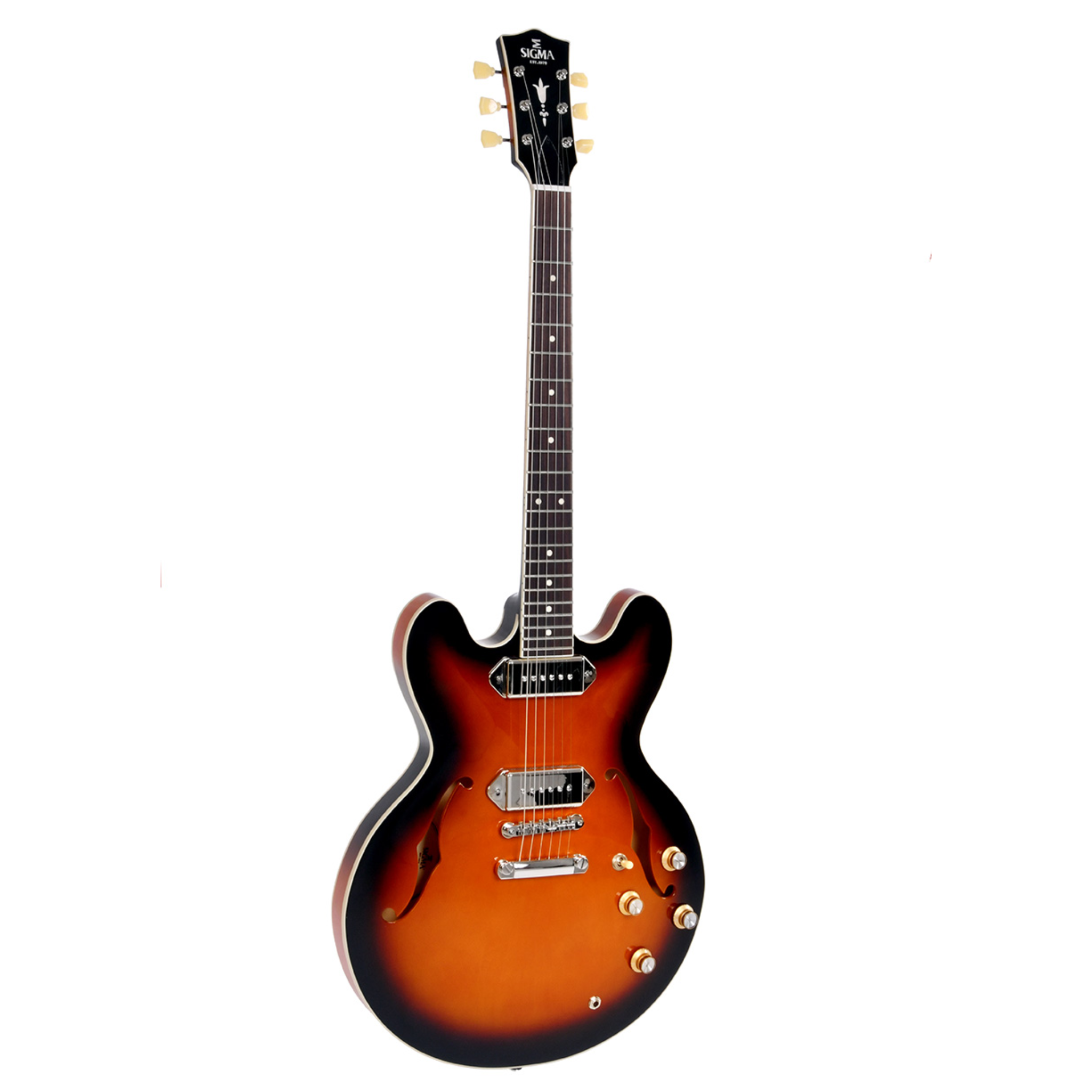 Sigma Semi-Hollow Electric Guitar, Vintage Sunburst