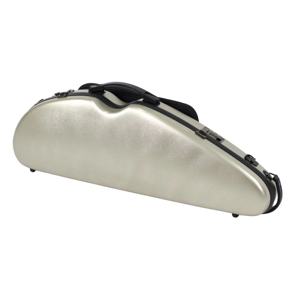 HQ Half Moon Violin Case, Brushed Champagne