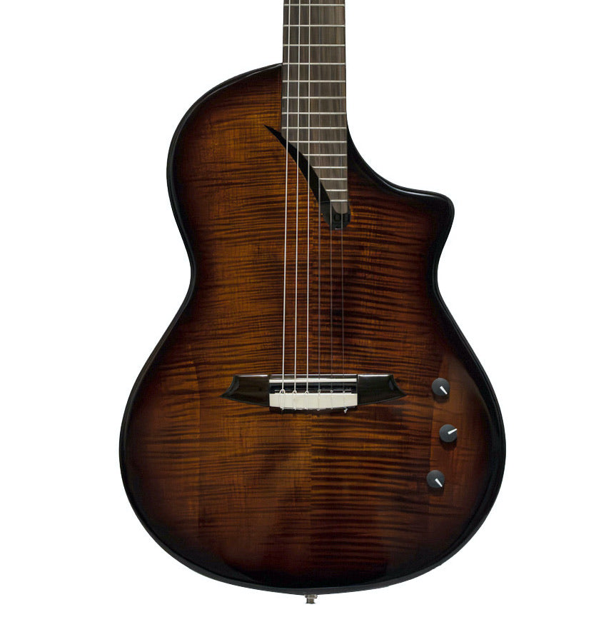 Katoh Hispania Thin Body A/E Guitar, Cognac