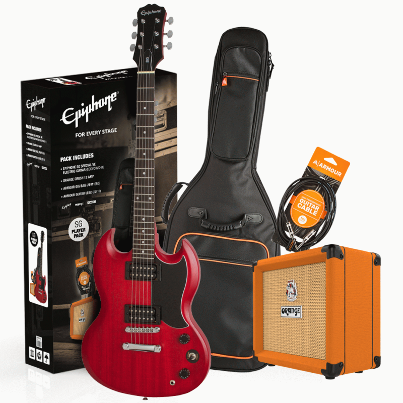 Epiphone SG Special Satin Cherry E1 with Orange Crush Pack