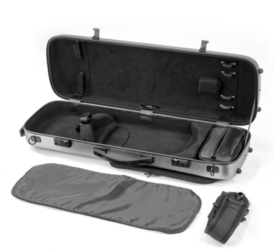 HQ Oblong 4/4 Violin Case, Brushed Champagne