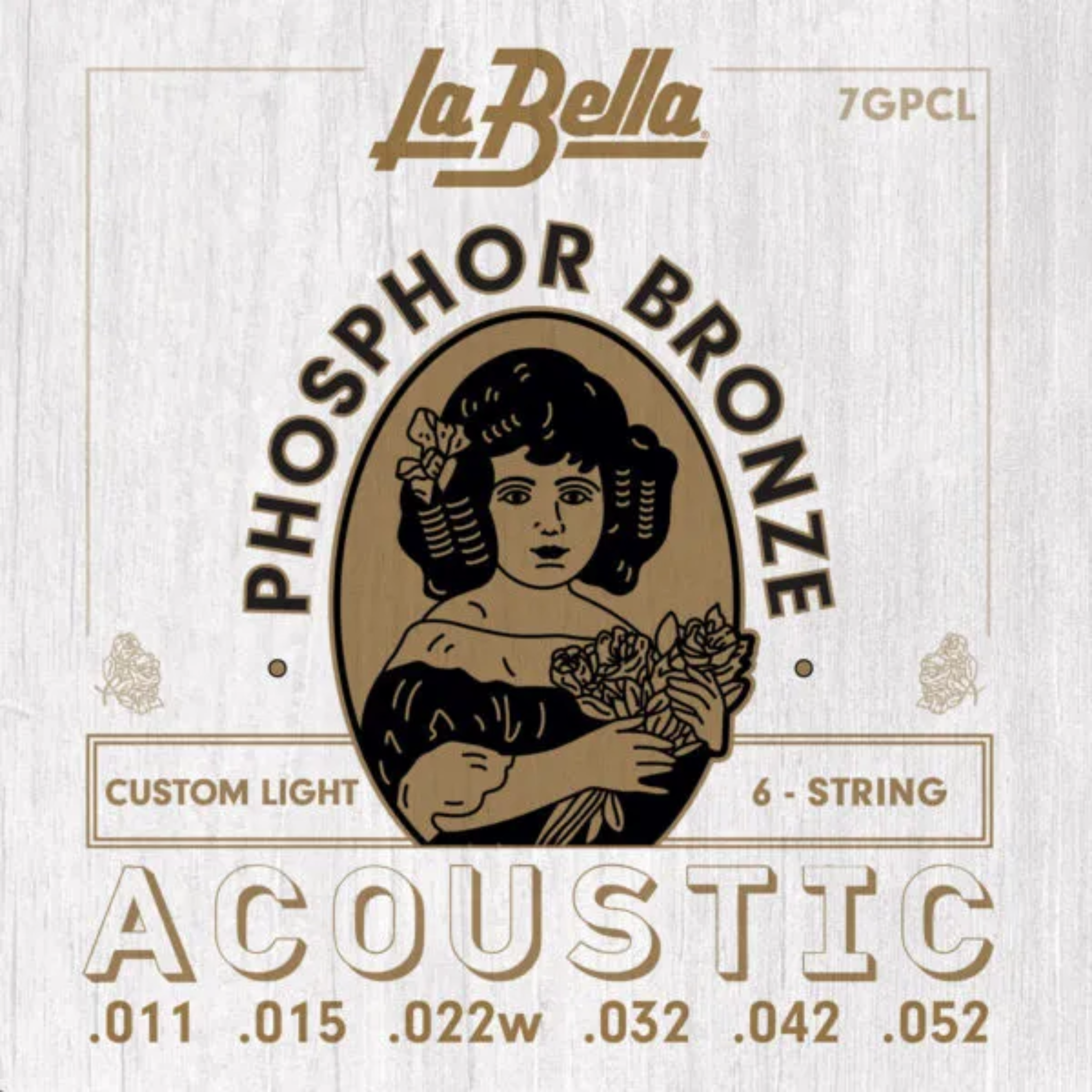 La Bella 7GPCL Phosphor Bronze Strings, Custom Light 11-52