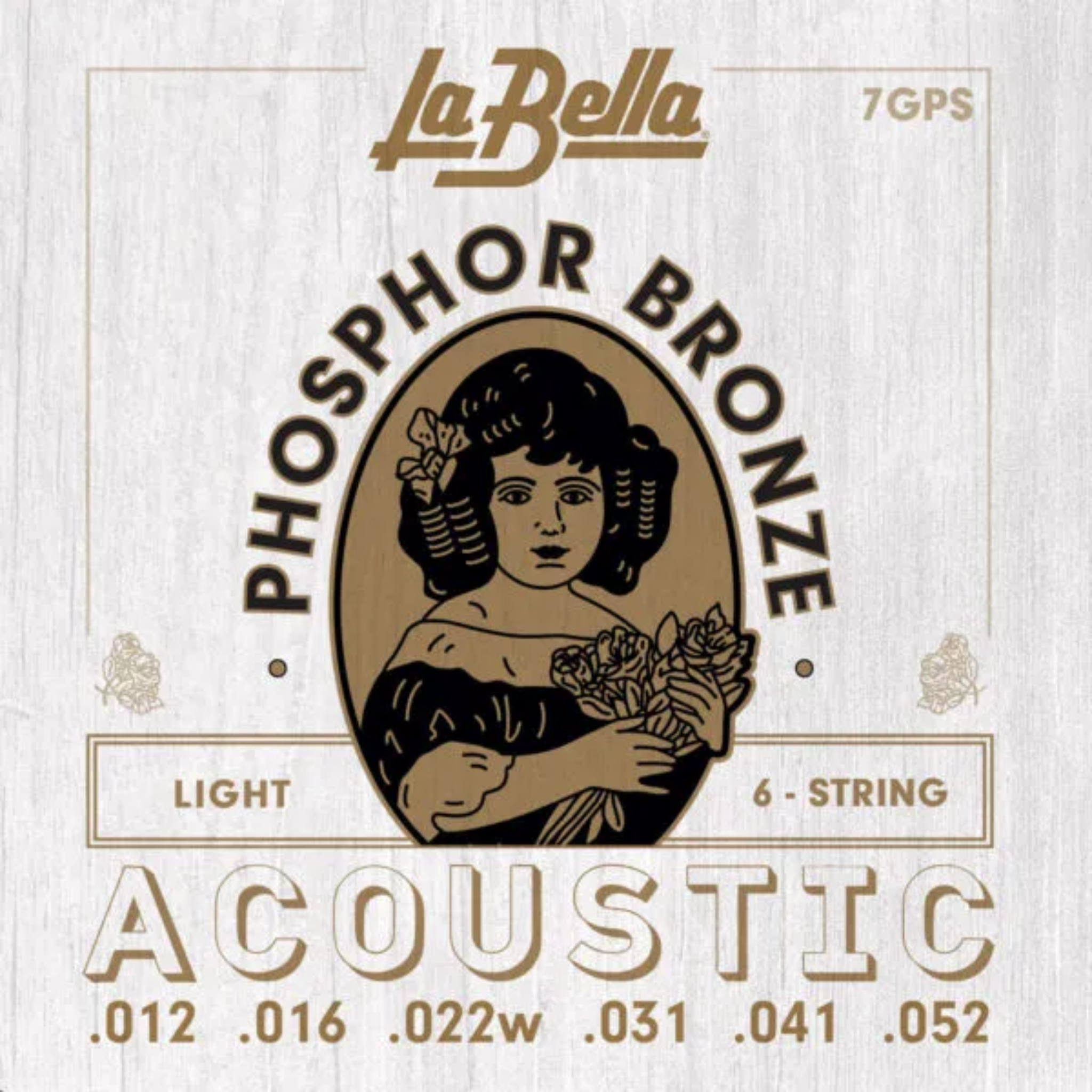 La Bella 7GPS Phosphor Bronze Strings, Light 12-52