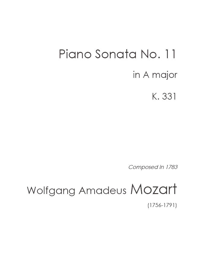 Mozart: Piano Sonata No. 11 in A major, K. 331