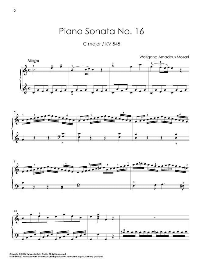 Mozart: Piano Sonata No. 16 in C major, K. 545
