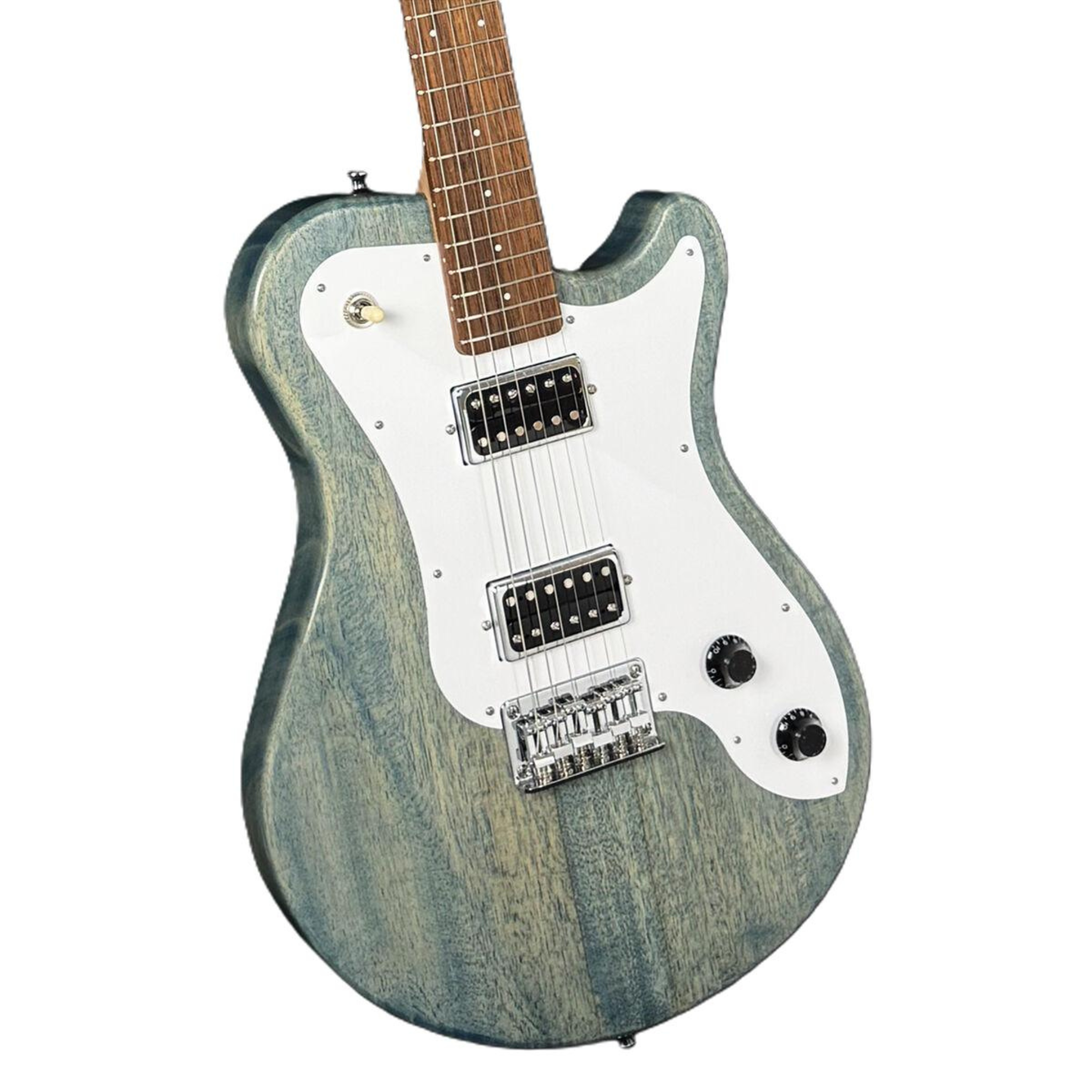 Pratley DVR Single Cutaway Electric Guitar, Denim Blue