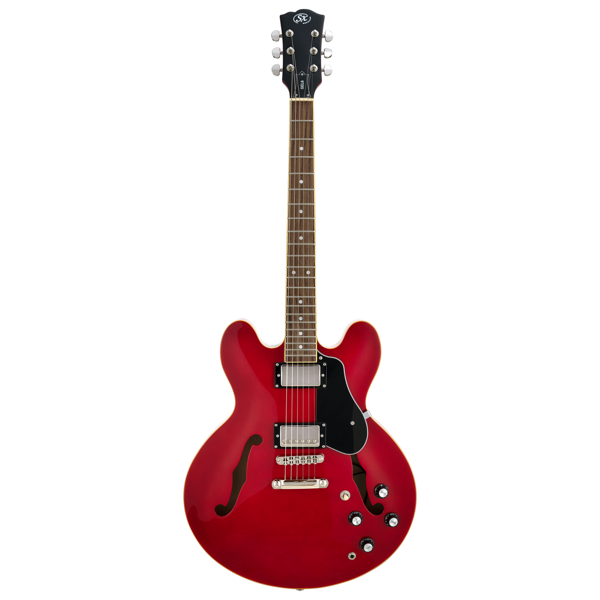 SX 335 Style Semi-Hollow Guitar, Cherry Red