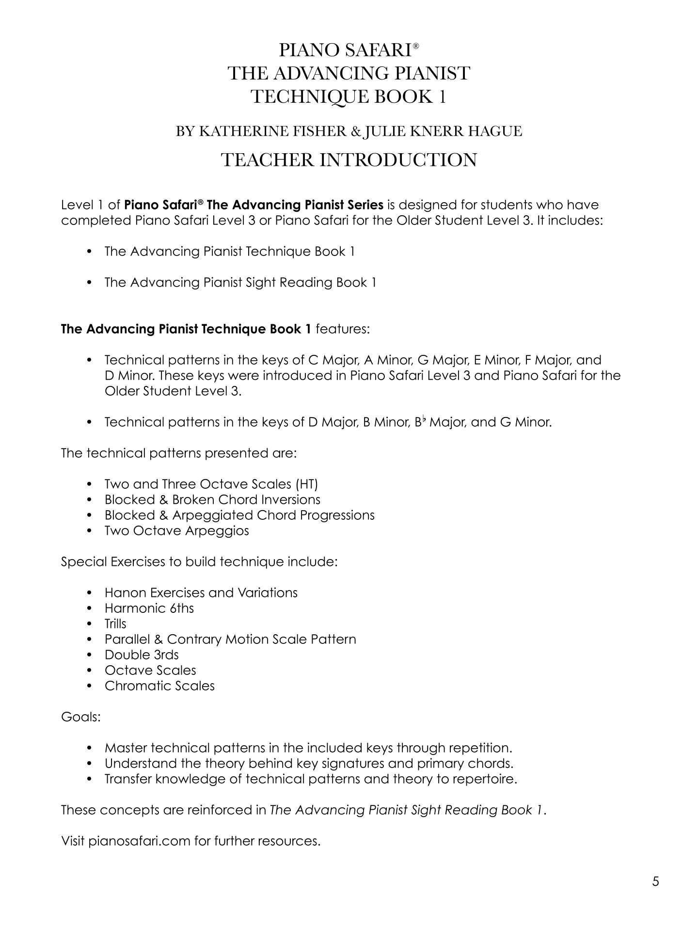 Piano Safari - The Advancing Pianist Level 1 Pack