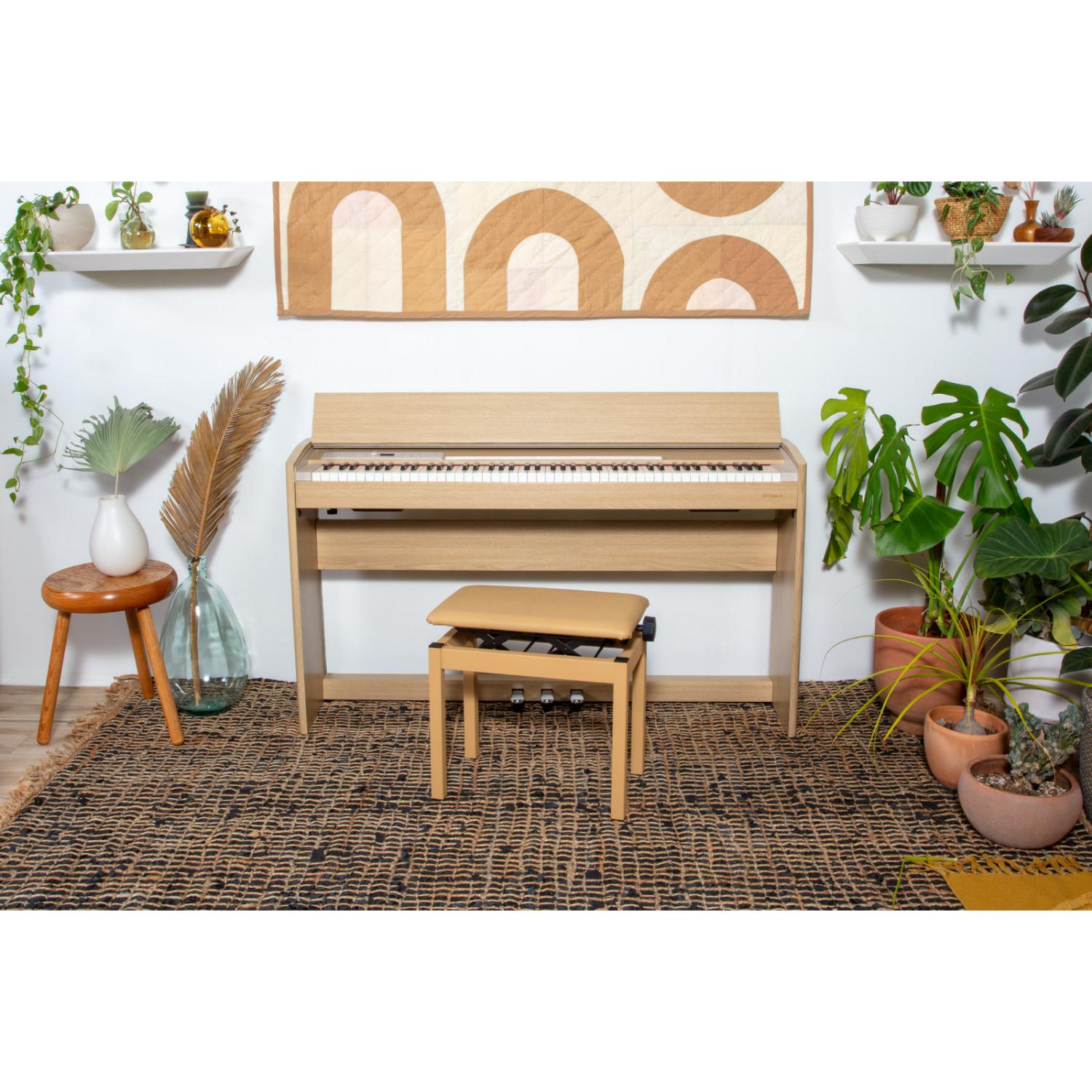 Roland F701 Digital Piano, Light Oak