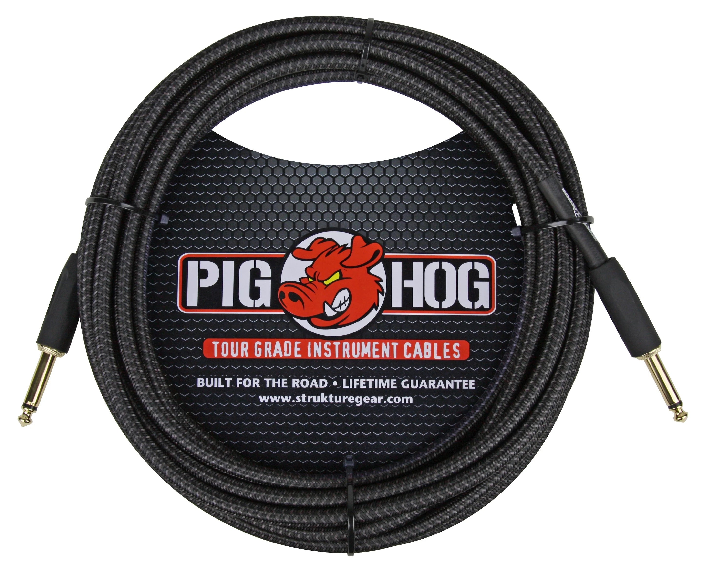 Pig Hog Instrument Cable 20ft, Black Woven