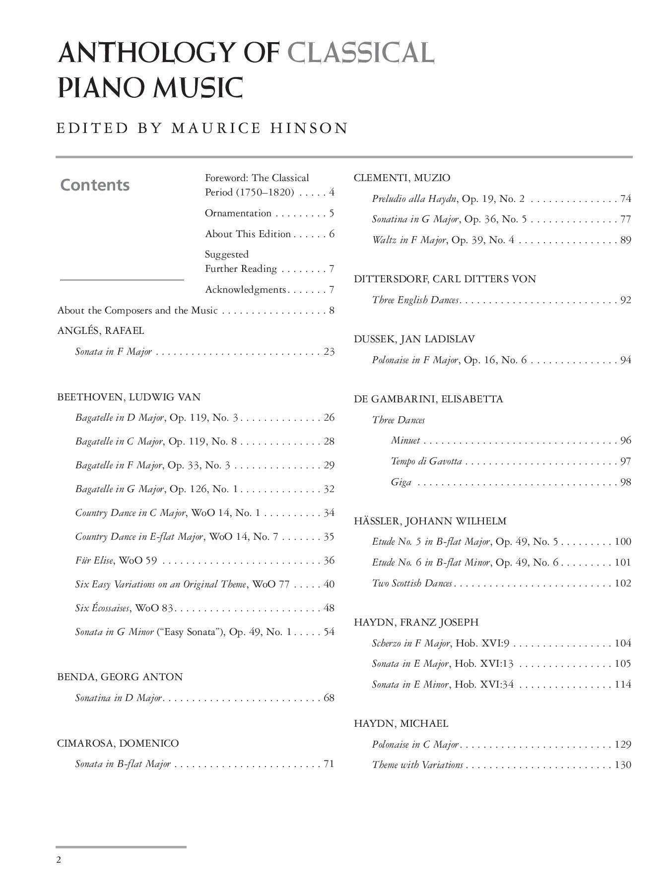 Anthology of Classical Piano Music