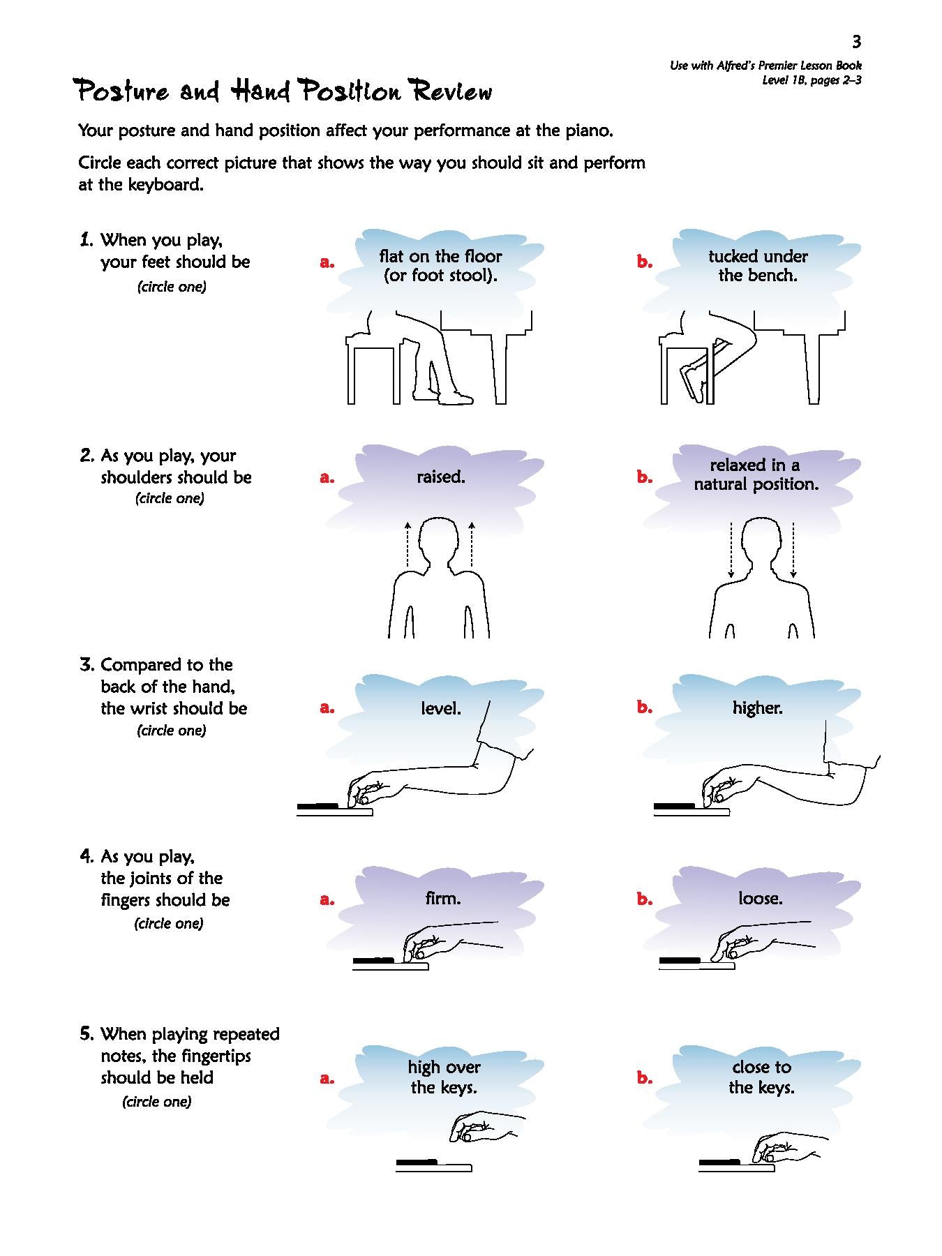 Alfred's Premier Piano Course, Technique 1B