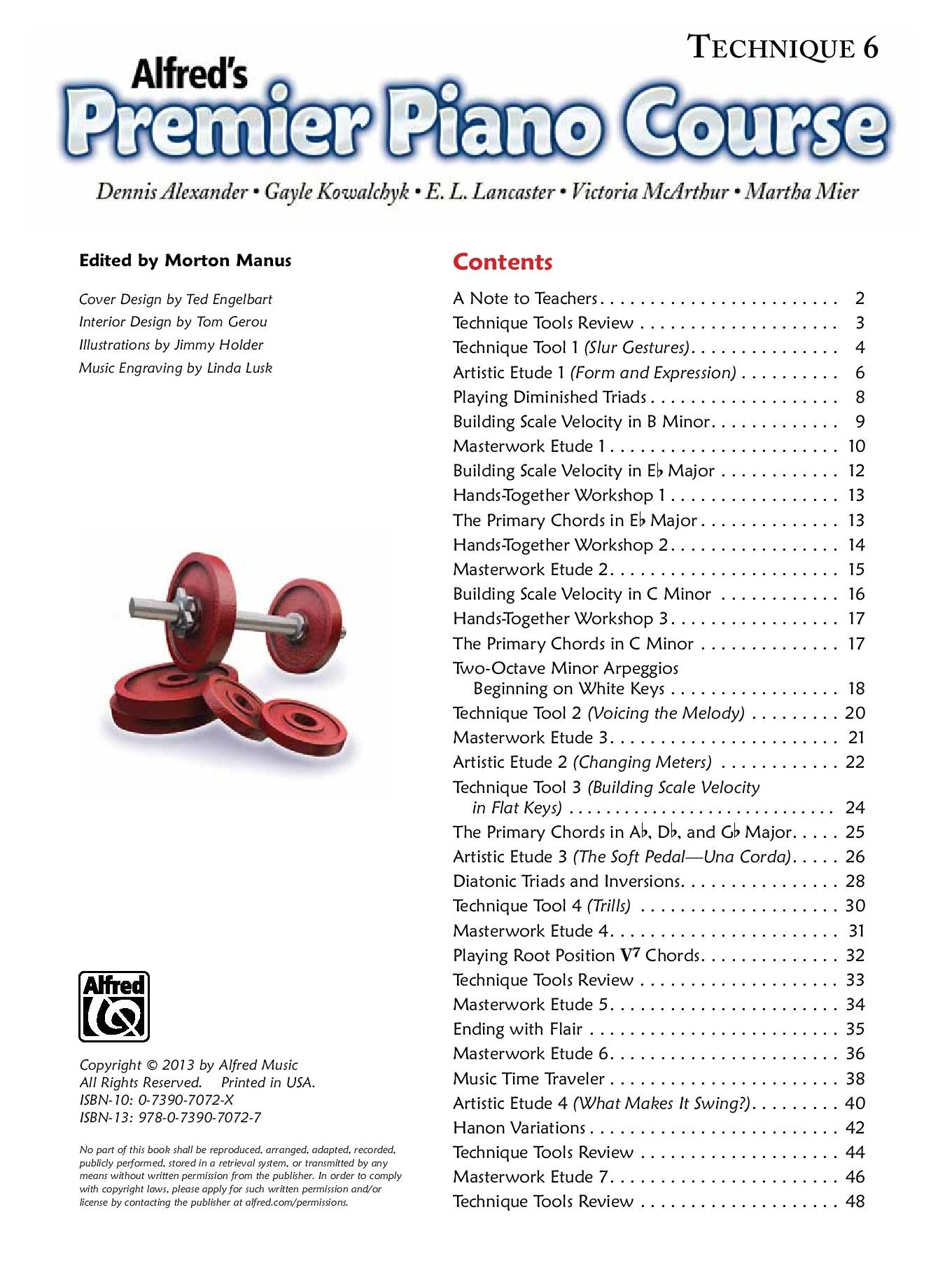 Alfred's Premier Piano Course, Technique 6