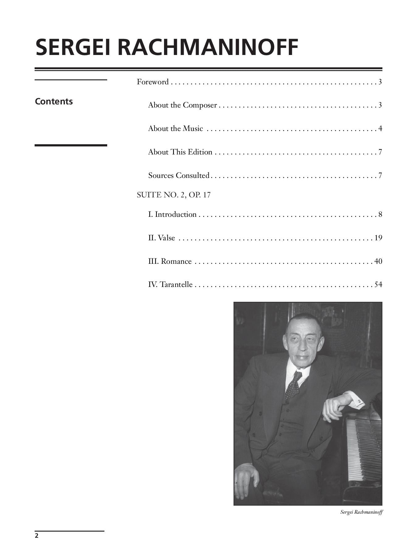 Rachmaninoff: Suite No. 2 Op. 17