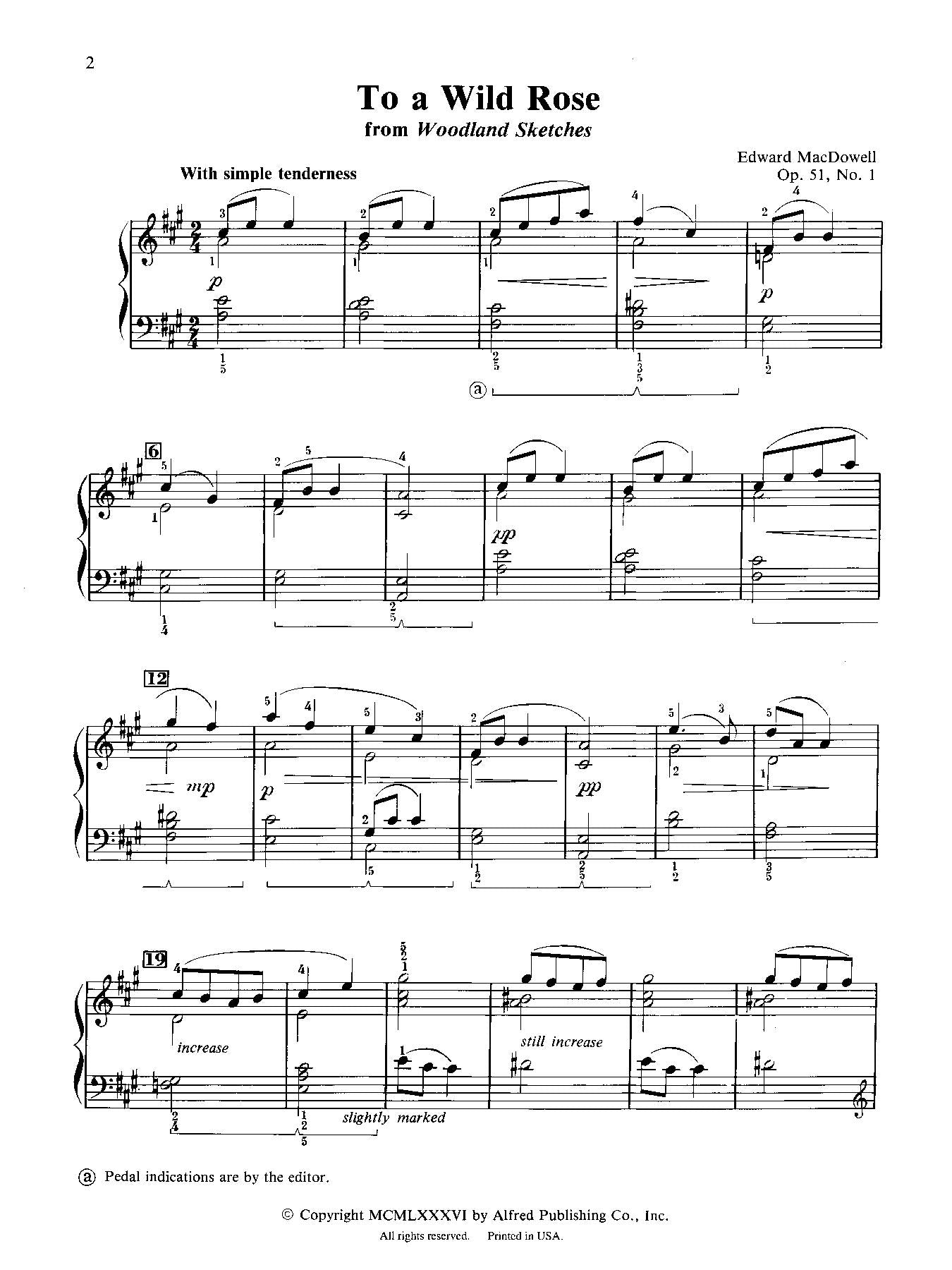 MacDowell: To a Wild Rose, Opus 51, No. 1