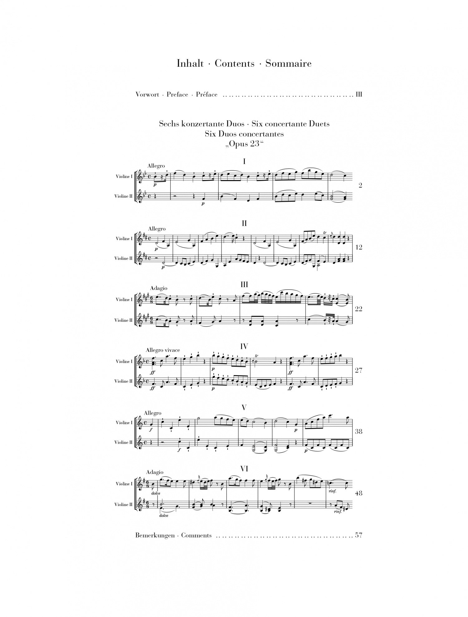 Pleyel: Six Duets “op. 23” for two Violins