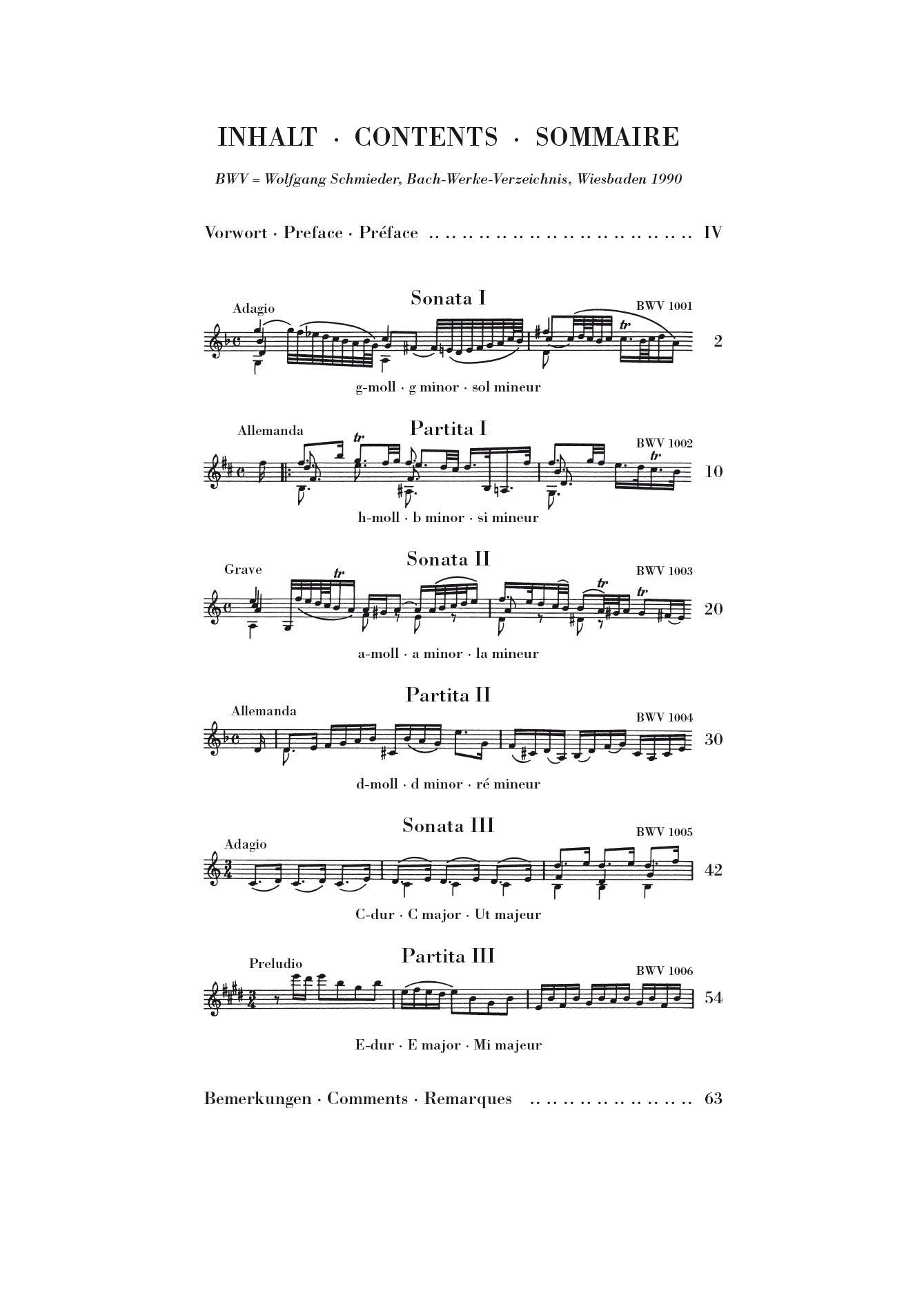 Bach: Sonatas & Partitas BWV 1001-1006 Study Score