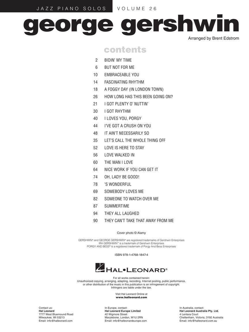 George Gershwin - Jazz Piano Solos