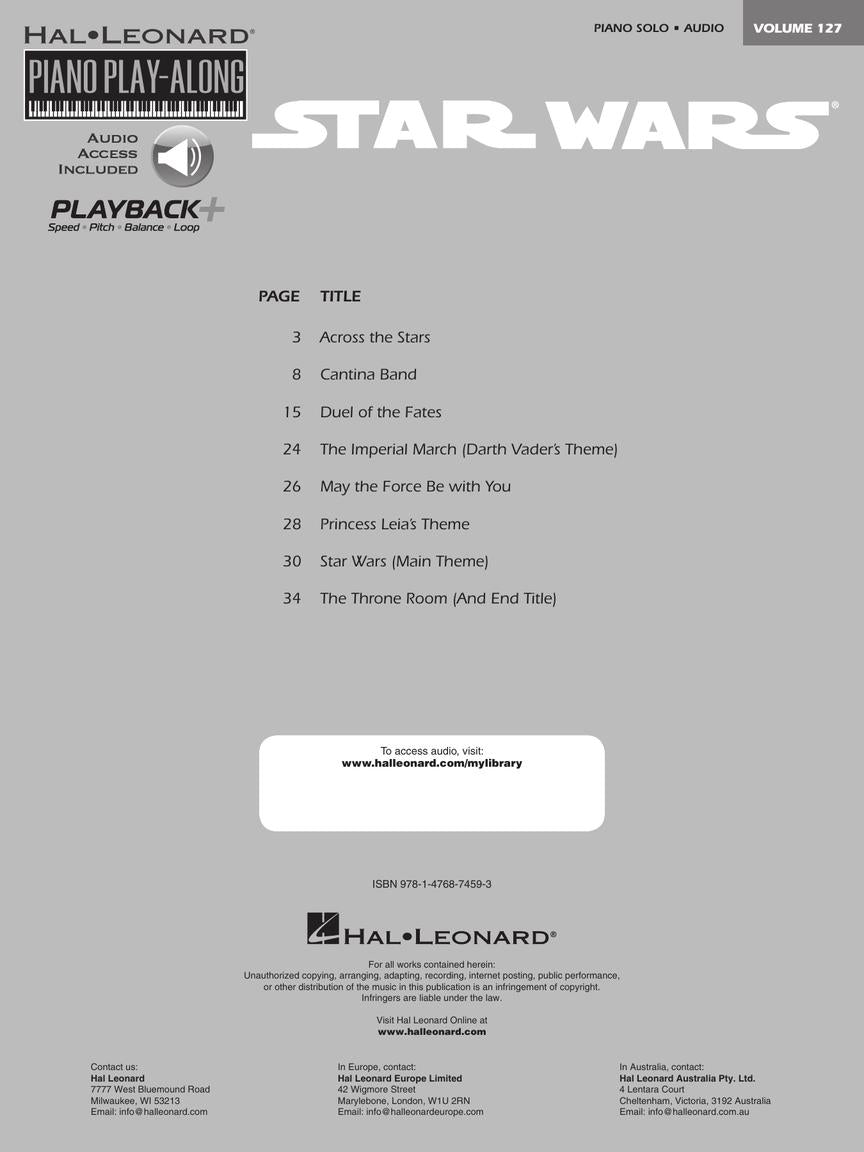 Star Wars Piano Play-Along Volume 127