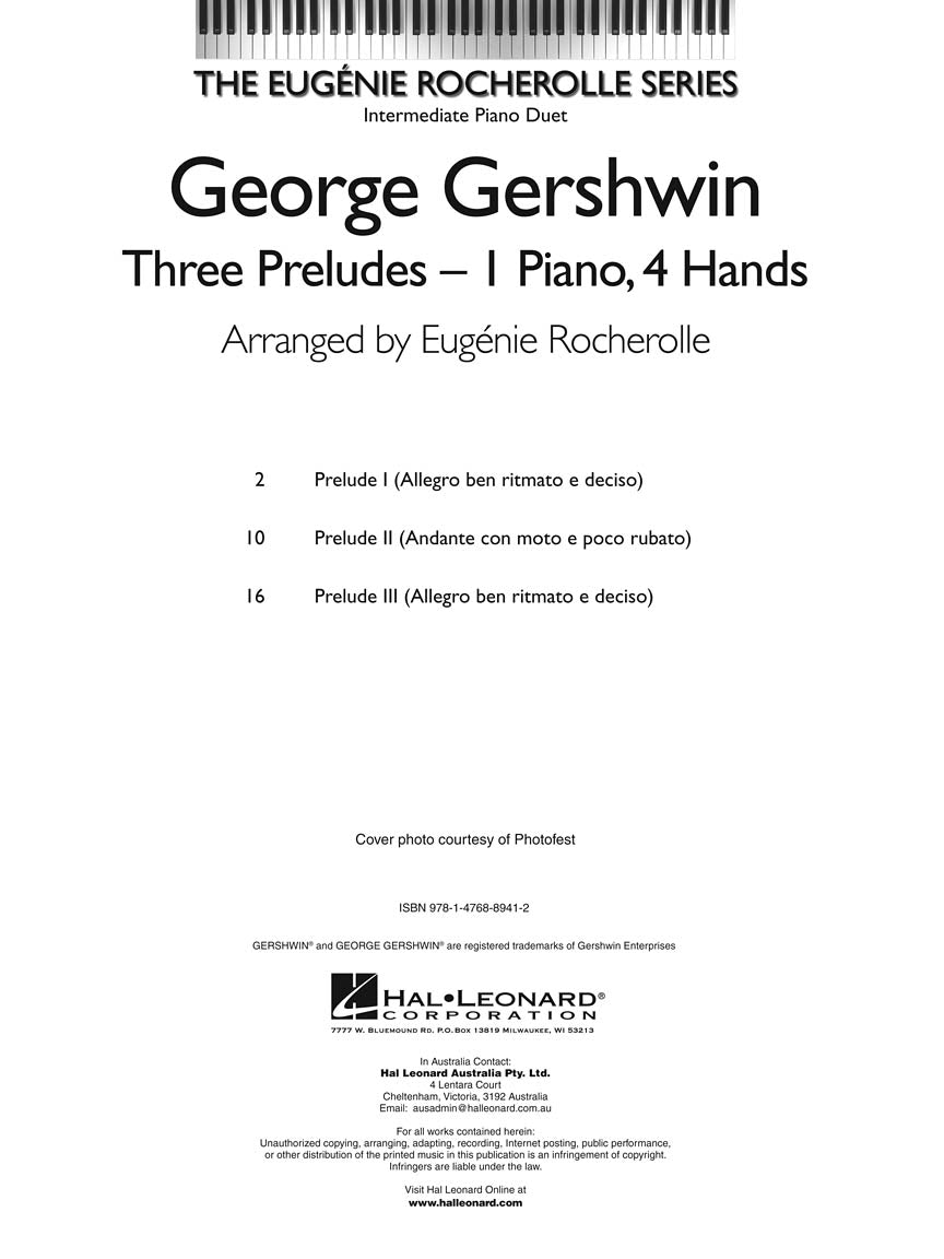 Gershwin: Three Preludes - arr. Rocherolle