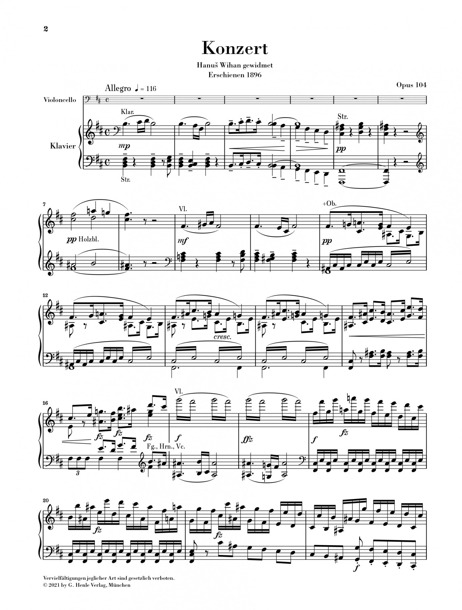 Dvorak: Violoncello Concerto b minor op. 104