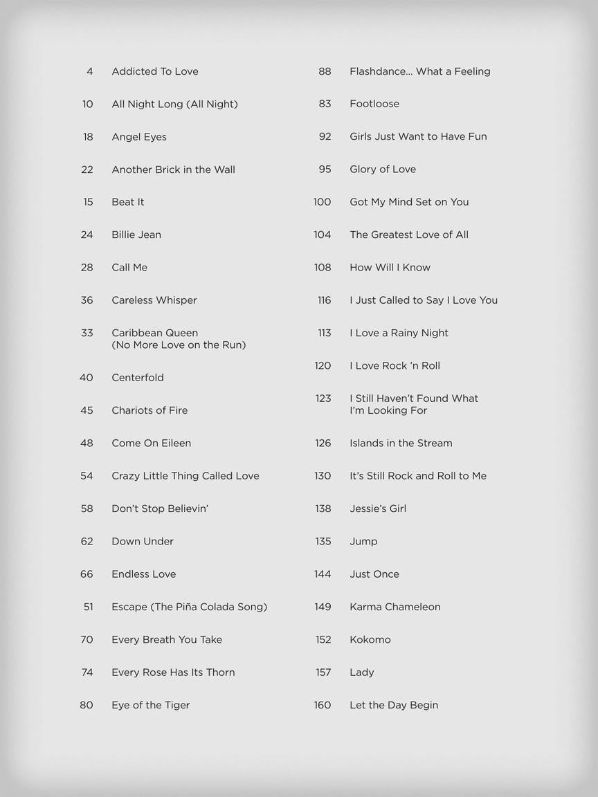 E-Z Play Piano 368, Songs of the 1980s