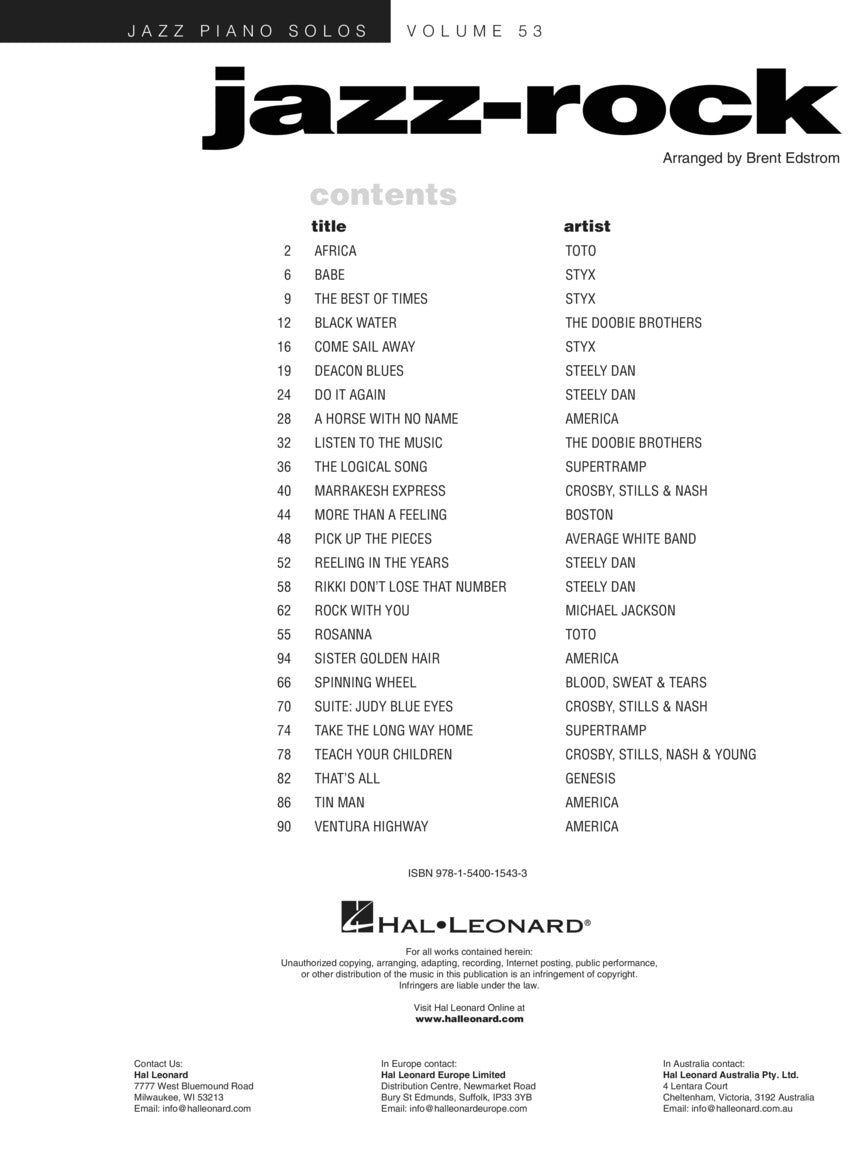 Jazz-Rock - Jazz Piano Solos