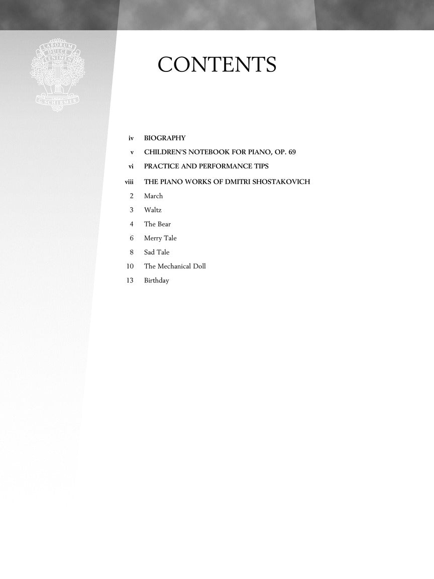 Shostakovich: Children's Notebook, Op. 69 for Piano